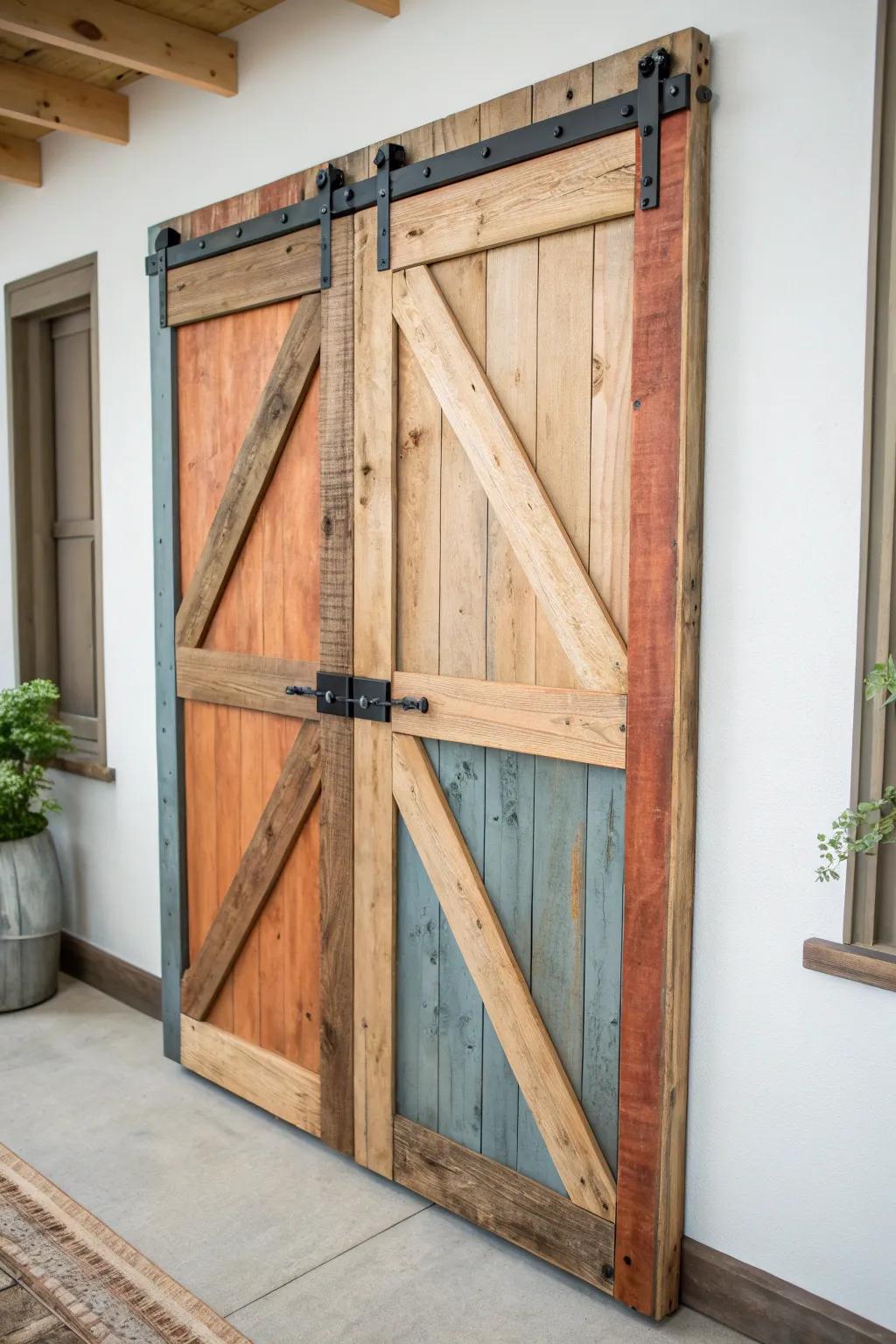 Mini distressed barn-door wall art: a small DIY that brings bold texture to blank walls.