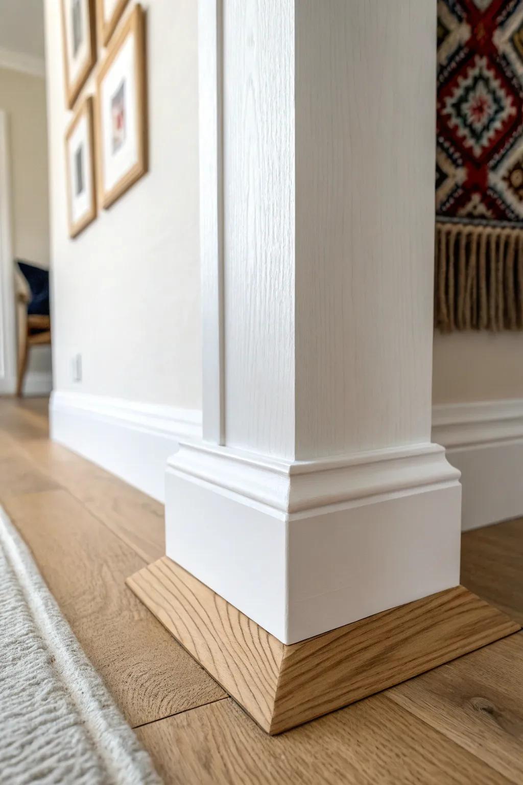 Plinth blocks make base trim transitions look crisp, intentional, and beautifully finished.