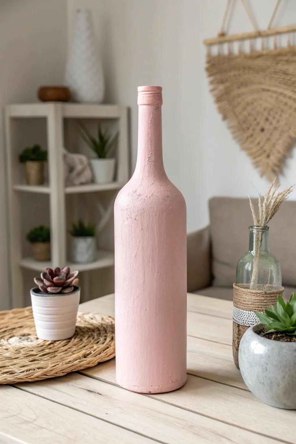 Transform your empty wine bottles into charming vases with chalk paint magic!