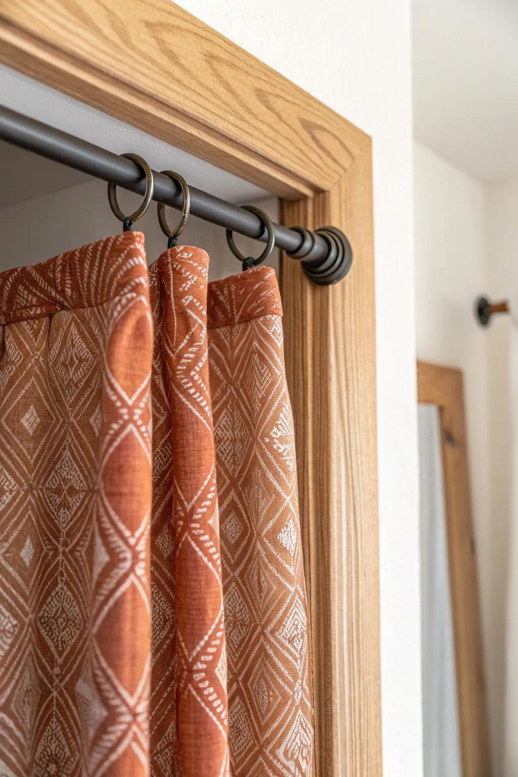 No-drill closet upgrade: a tension-rod linen curtain that refreshes tiny spaces in minutes.