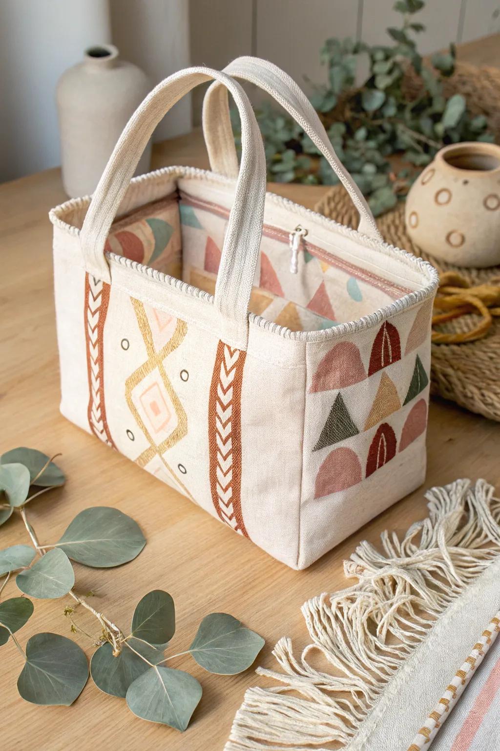 Elevate your gift-giving with a fabric box bag that combines minimalist elegance with boho charm. 🎁🌿