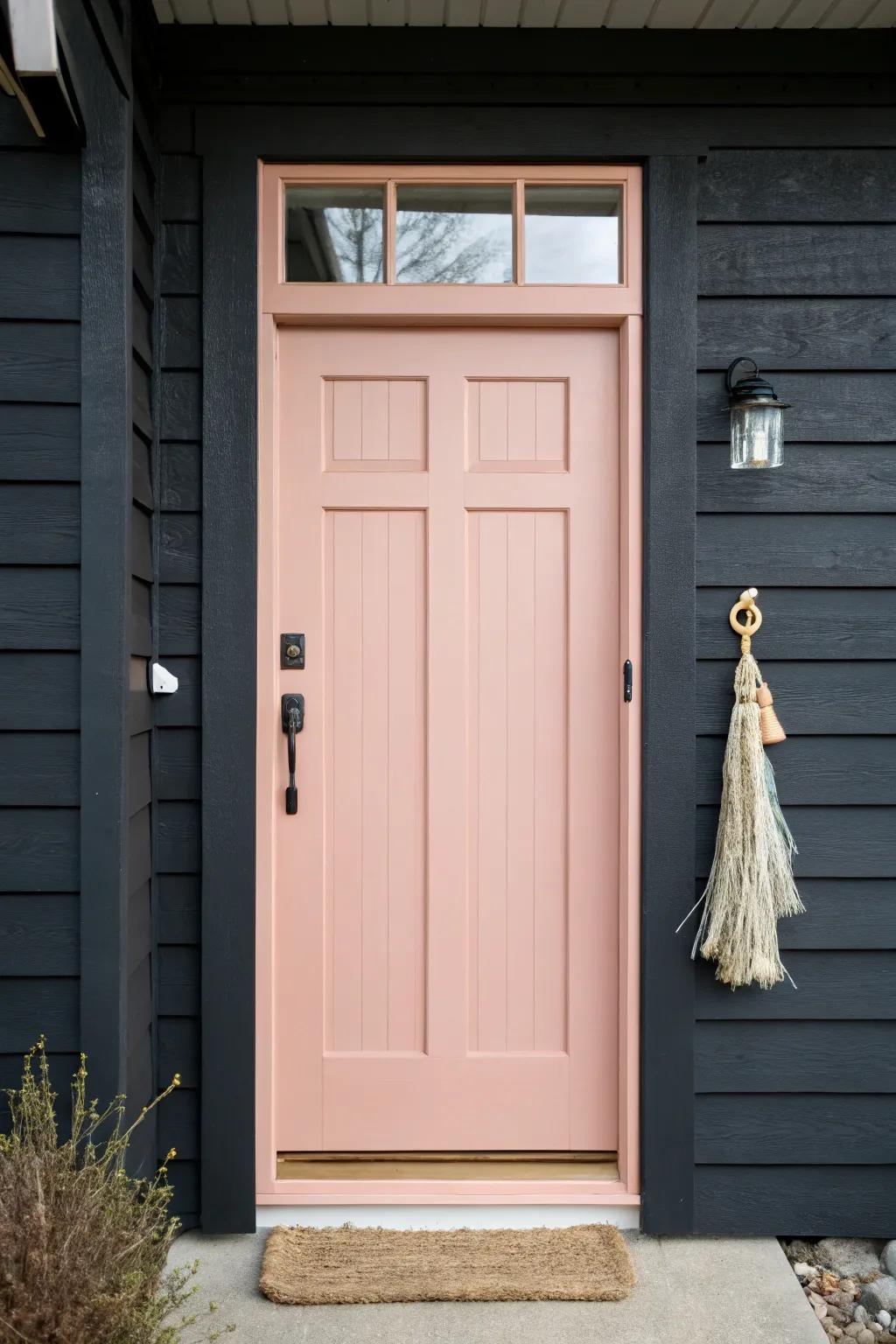 Blush pink on charcoal gray: a soft surprise that still feels modern, minimal, and handmade.