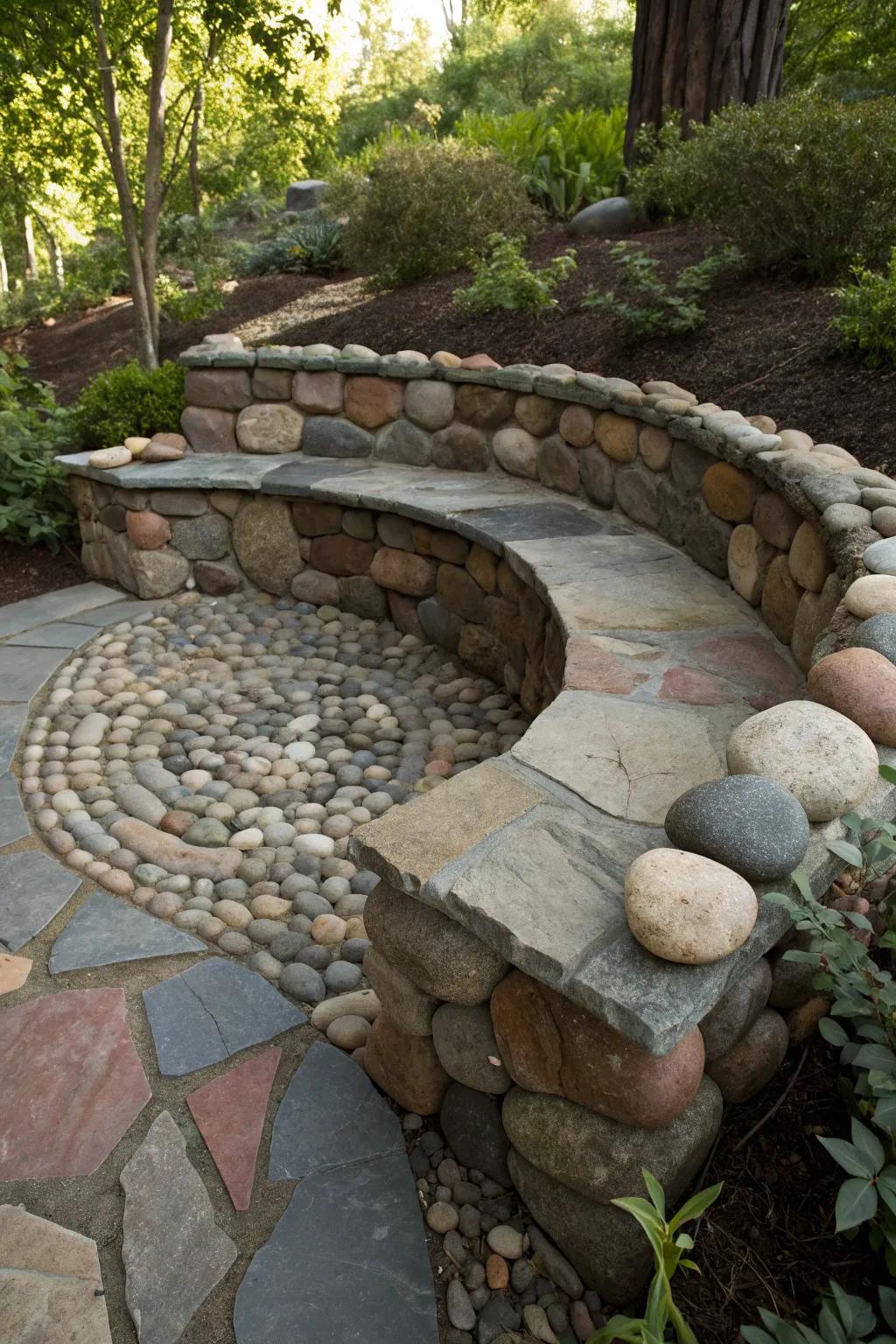 Discover tranquility with this expertly crafted stone nook, your personal retreat amidst nature.