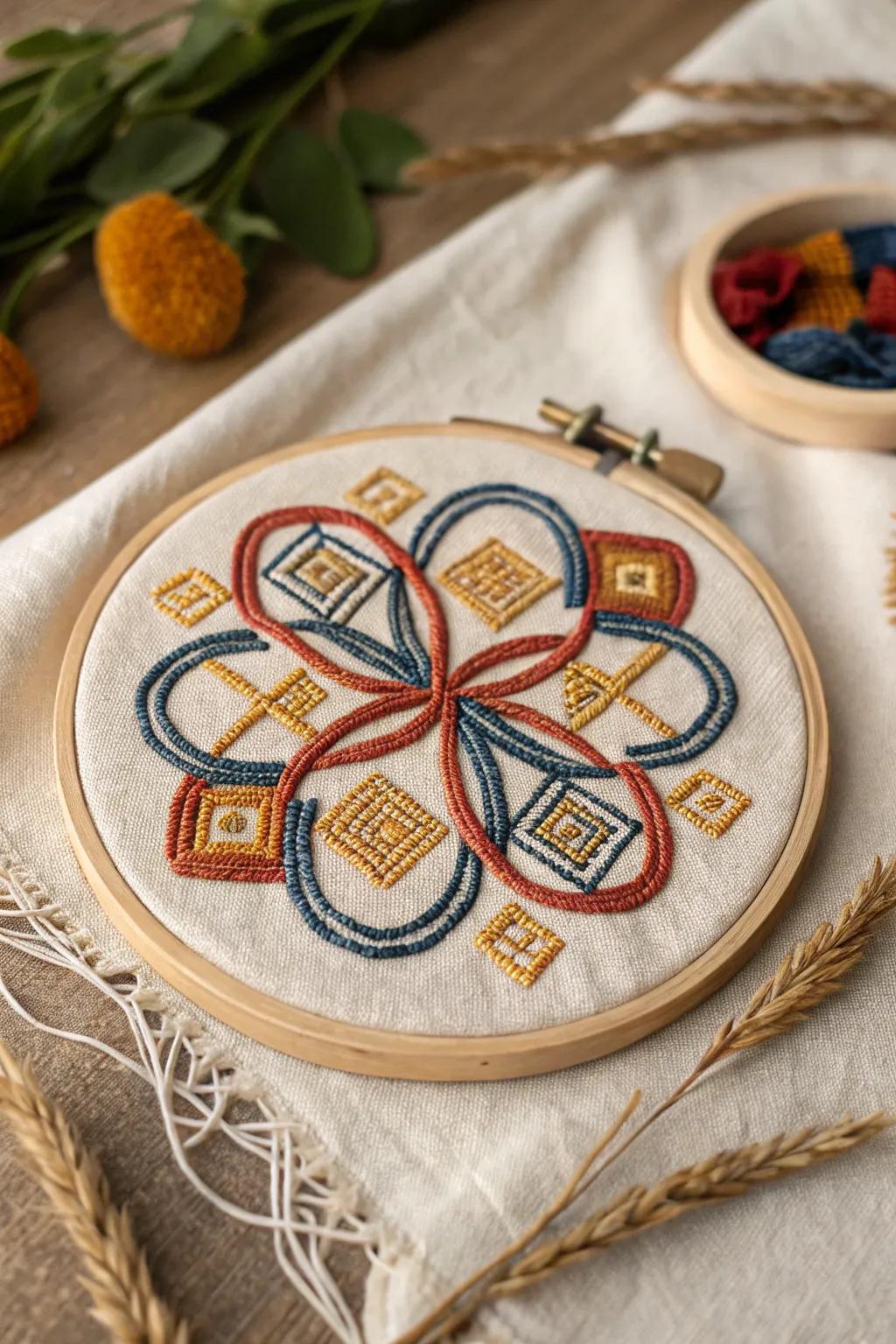 Discover the beauty of abstract artistry in embroidery—where tradition meets innovation in every stitch.