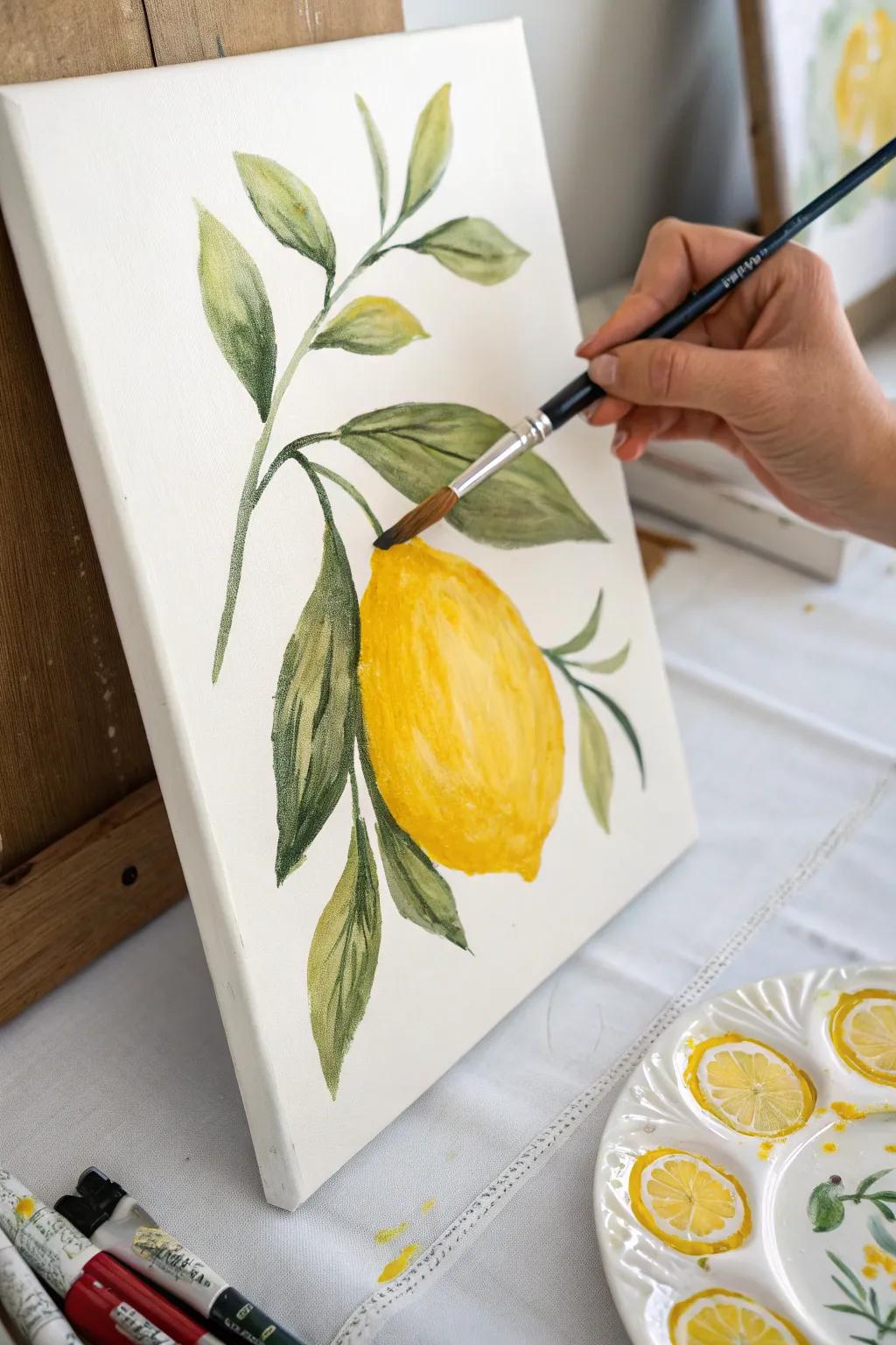 Squeeze a splash of color into your art with refreshing lemon accents. 🍋 #MinimalistArt #BohoStyle