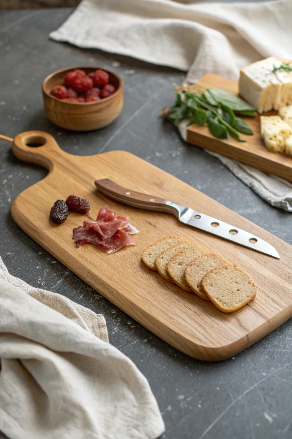 A maker-style picnic board with hidden magnets—tiny spreaders stay perfectly put on the go.