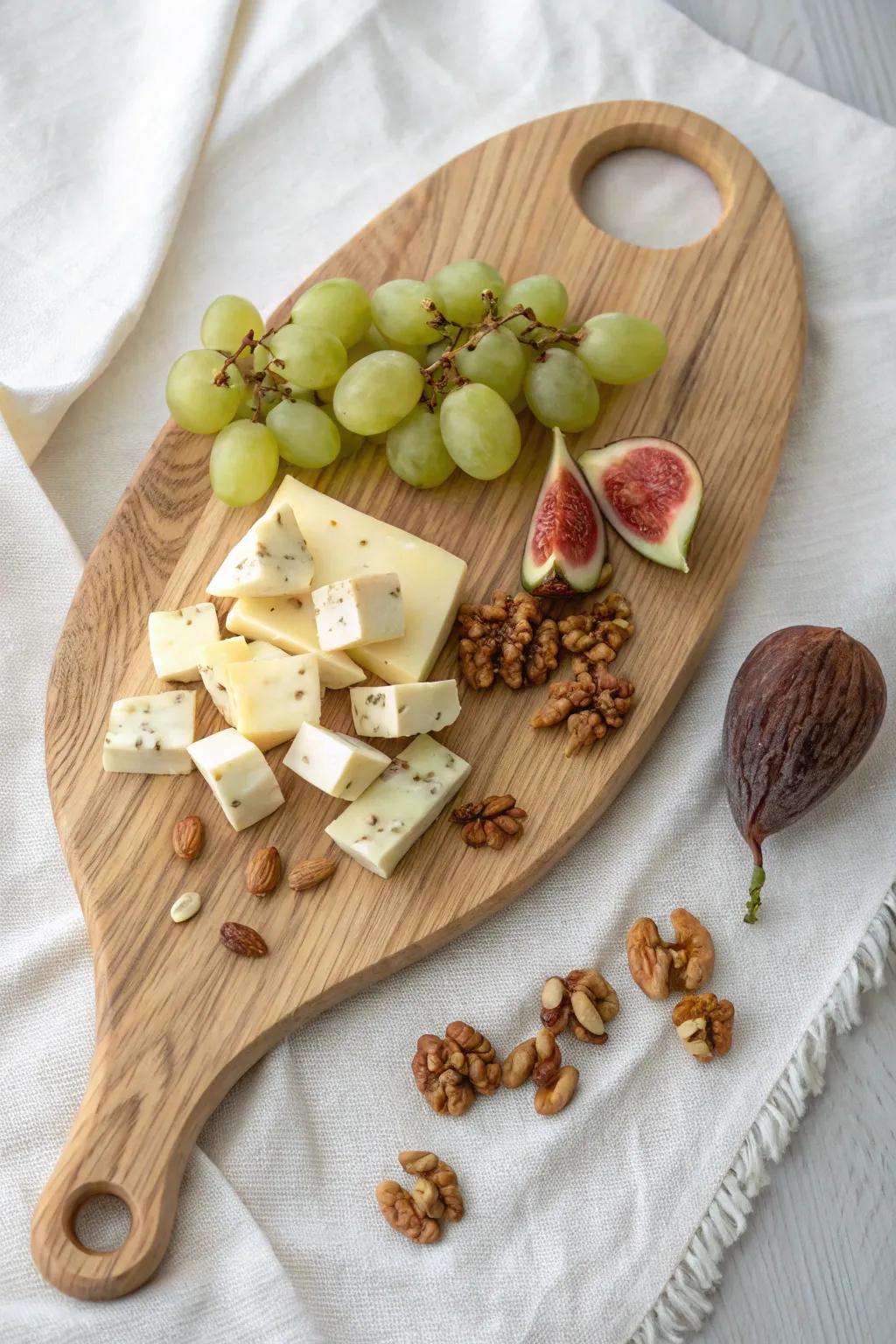 Tiny board, big abundance—stack everything in one corner for an effortless overflow look.