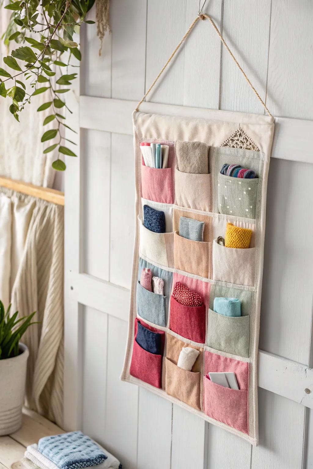 Elevate your closet organization with charming fabric pocket organizers, where craftsmanship meets style.