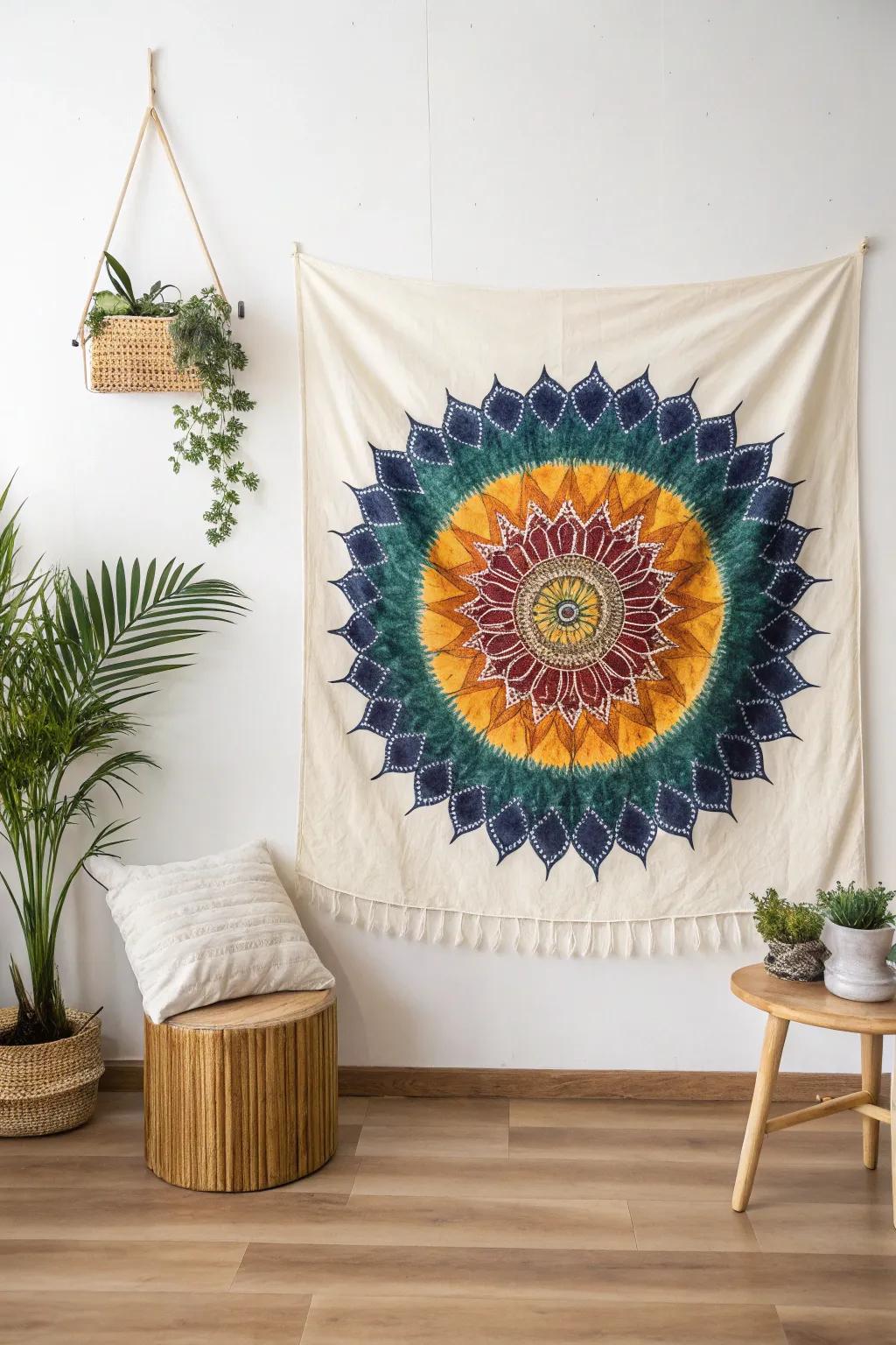 Embrace tranquility with a mesmerizing mandala tie-dye masterpiece. 🌿✨ #MandalaMagic