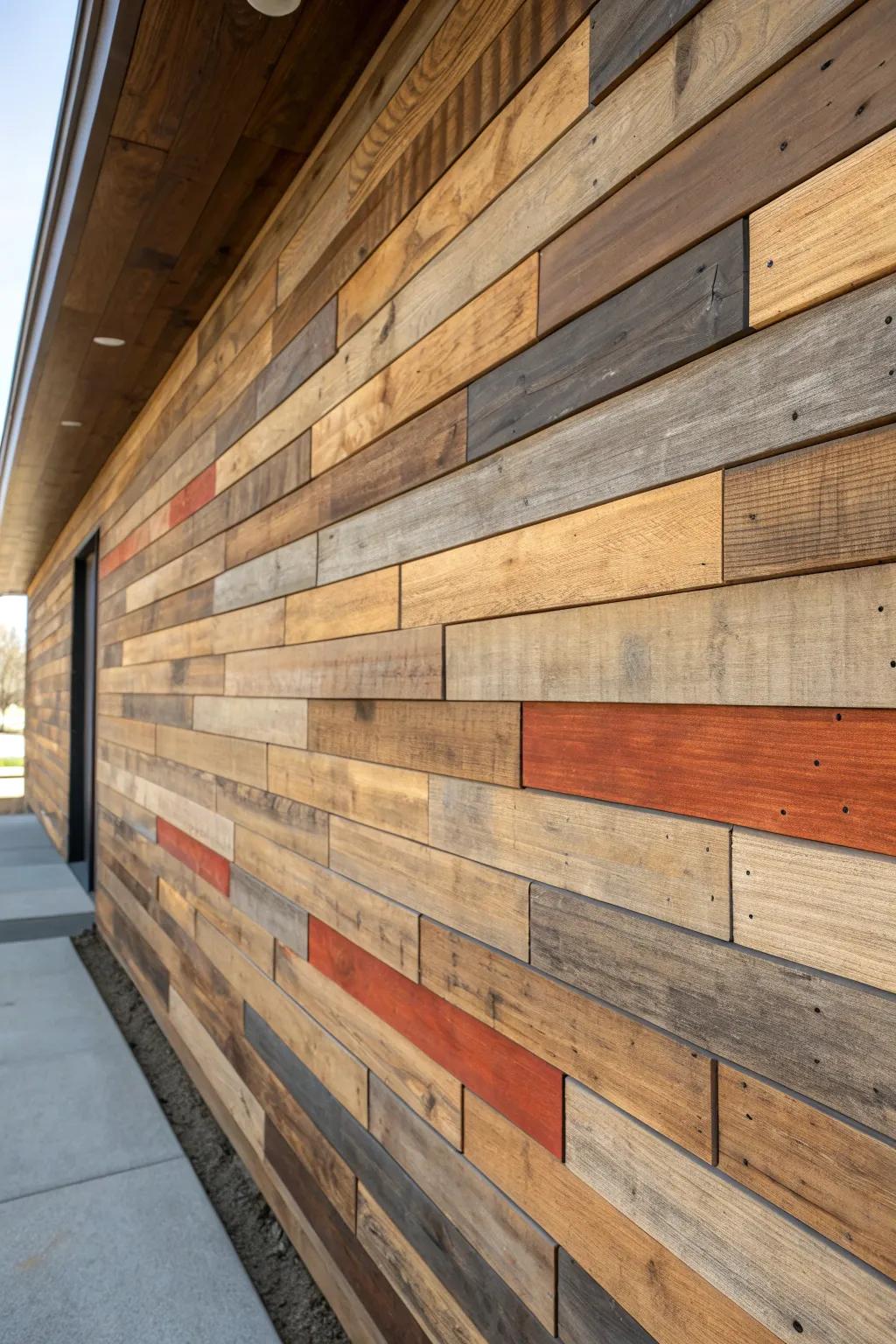 Mixed stain tones on tongue & groove bring reclaimed character—warm, varied, and handcrafted.