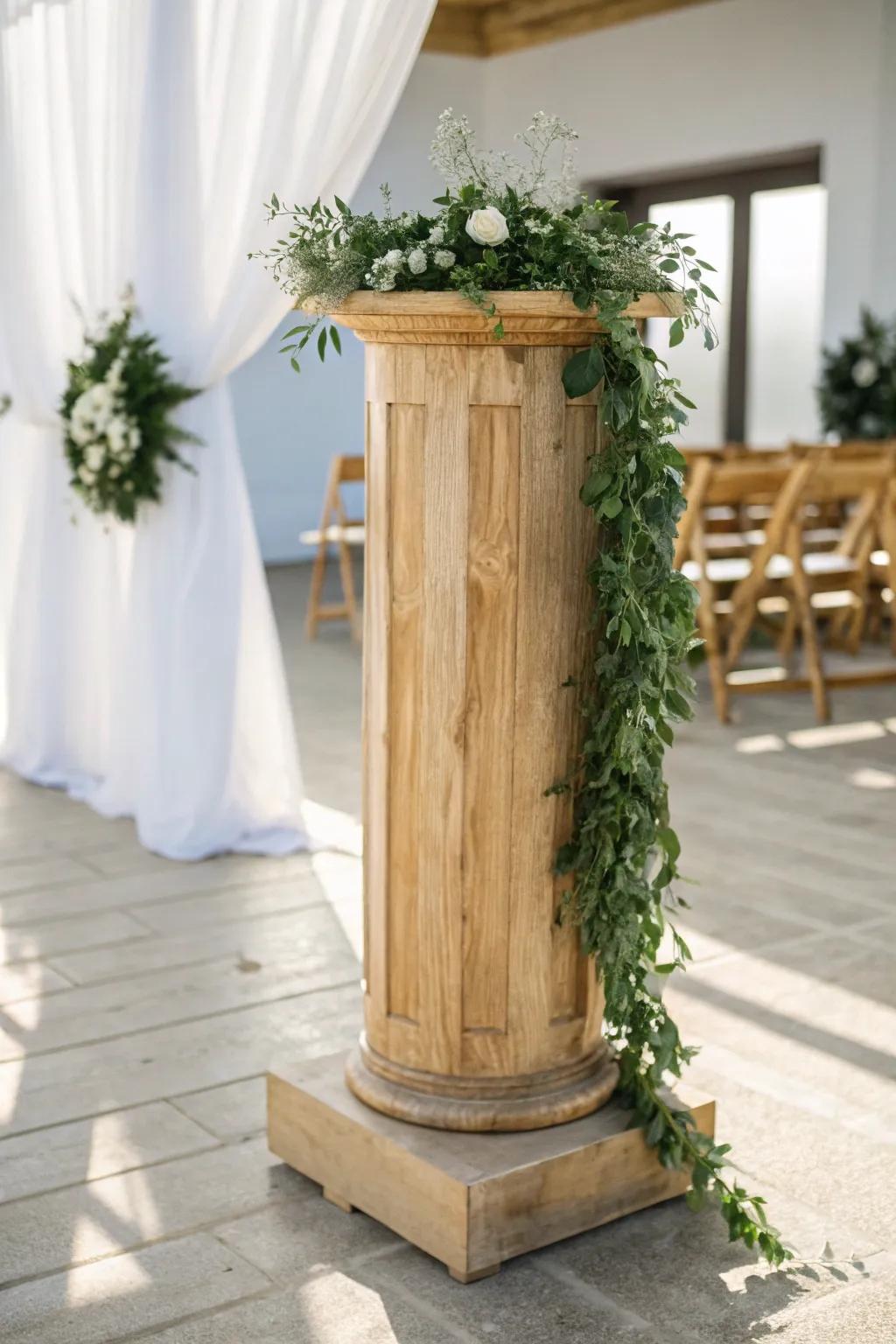 Greenery garland loops that drape like a necklace—simple, airy, and effortlessly romantic.