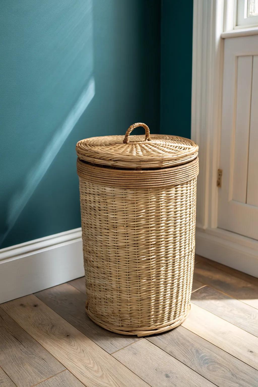 Upgrade laundry day with a handcrafted wicker hamper—warm texture, tidy style, zero plastic.