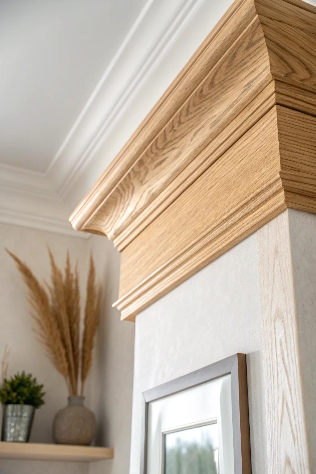 Flexible crown molding that curves cleanly around tricky bathroom angles—sleek, seamless, high-end.