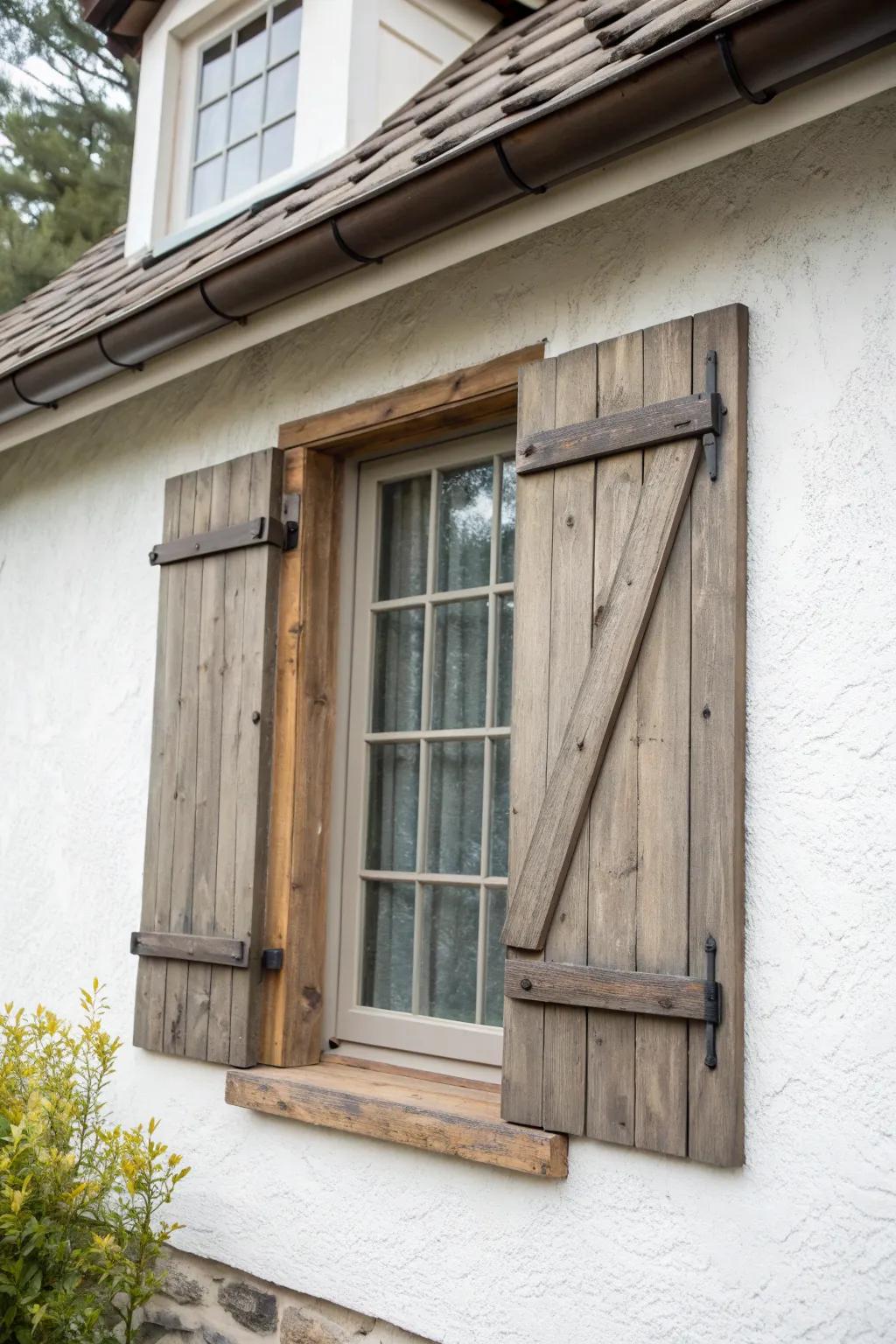 Match your shutter paint to the bay roof for a cohesive, custom-crafted exterior moment.