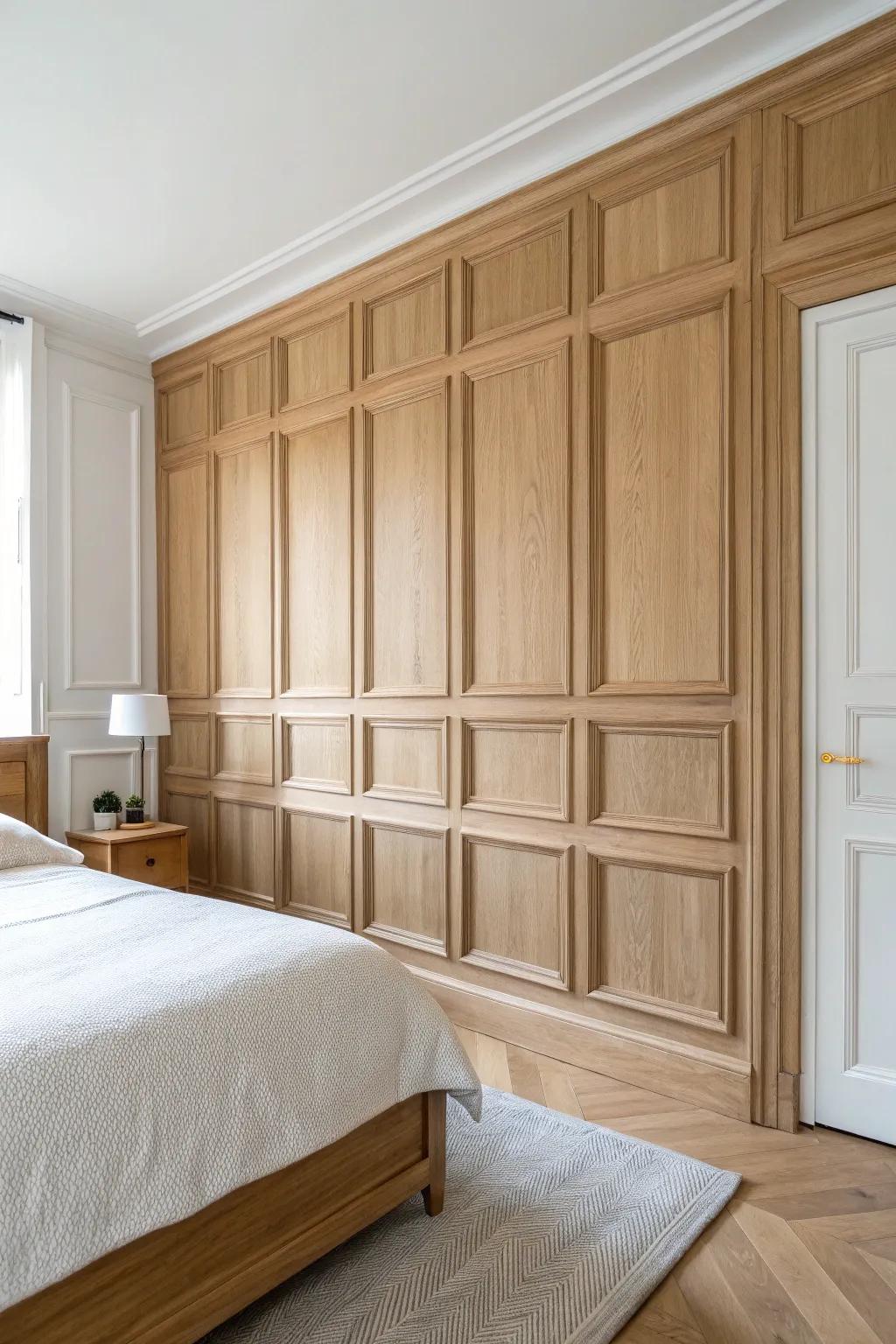 Off-center box molding with even spacing—modern, artsy, and beautifully intentional.