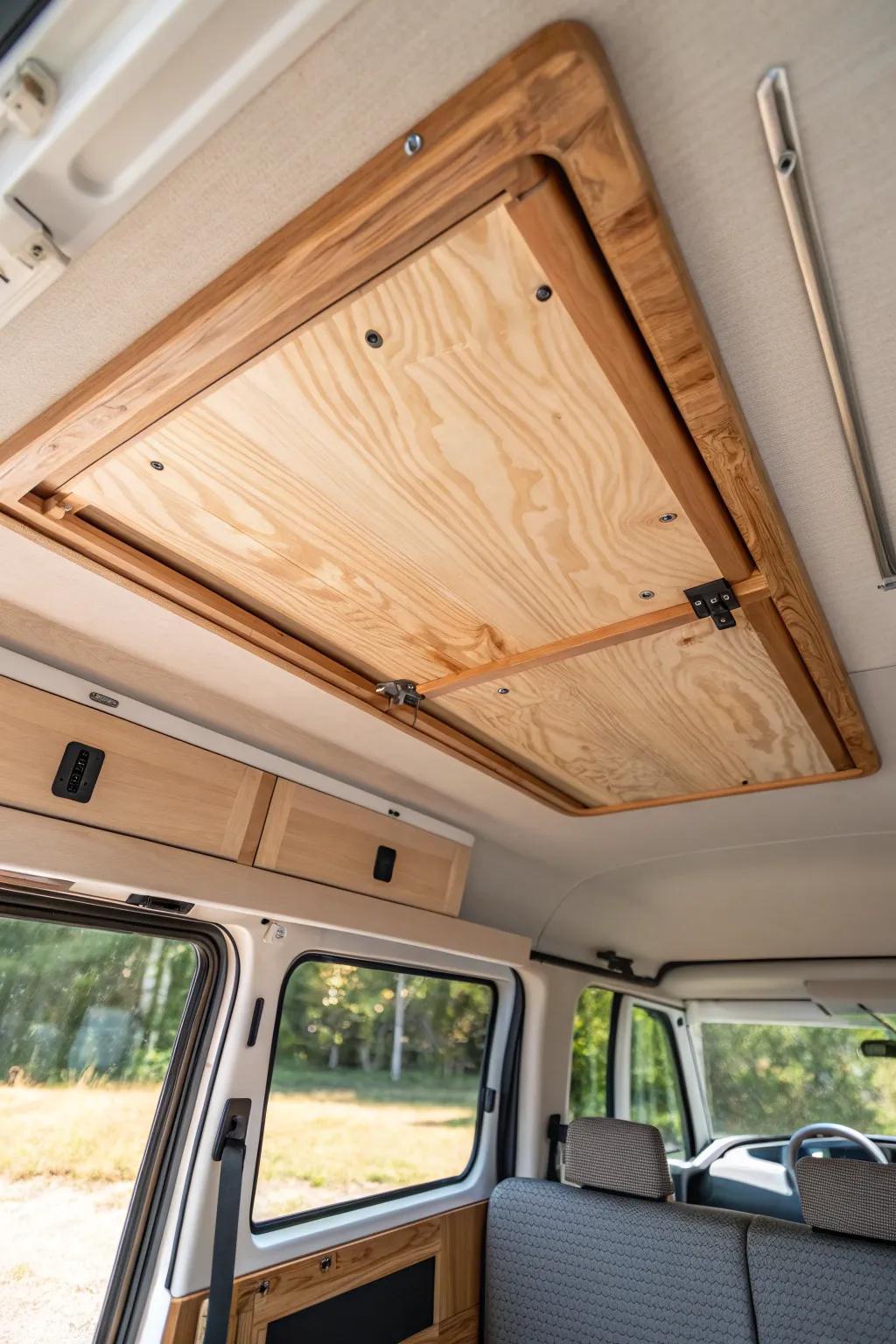 Seamless removable ceiling panel—hidden fasteners for quick wiring access, clean and cozy.