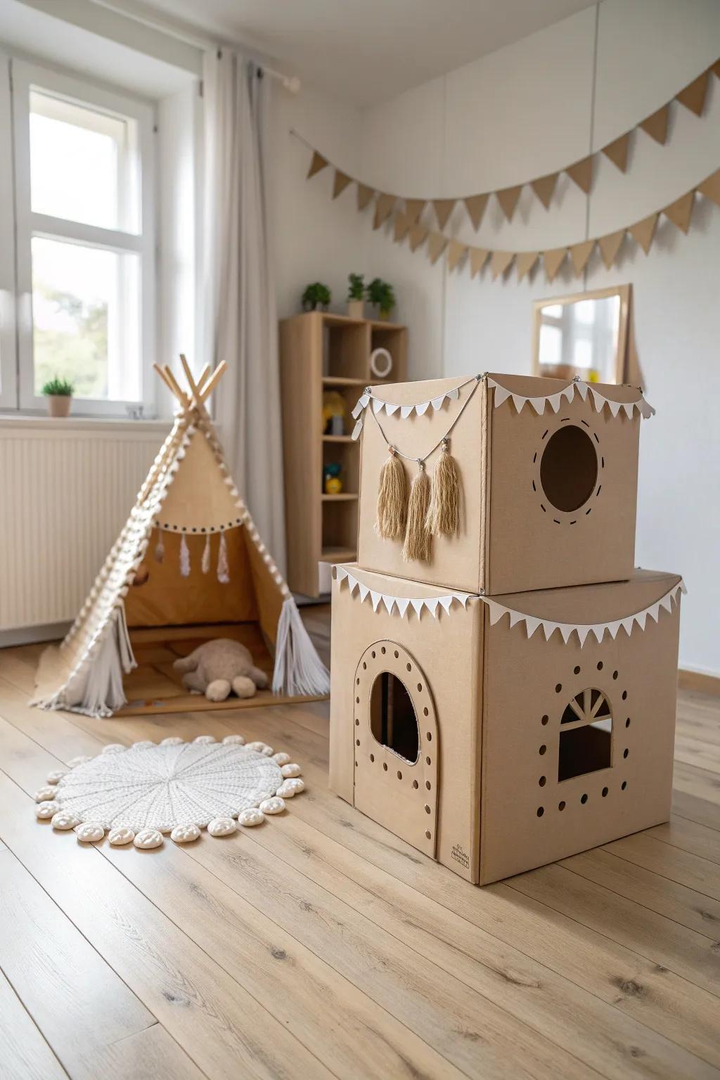 Unleash creativity with a minimalist cardboard box obstacle course—where simplicity meets playful elegance!