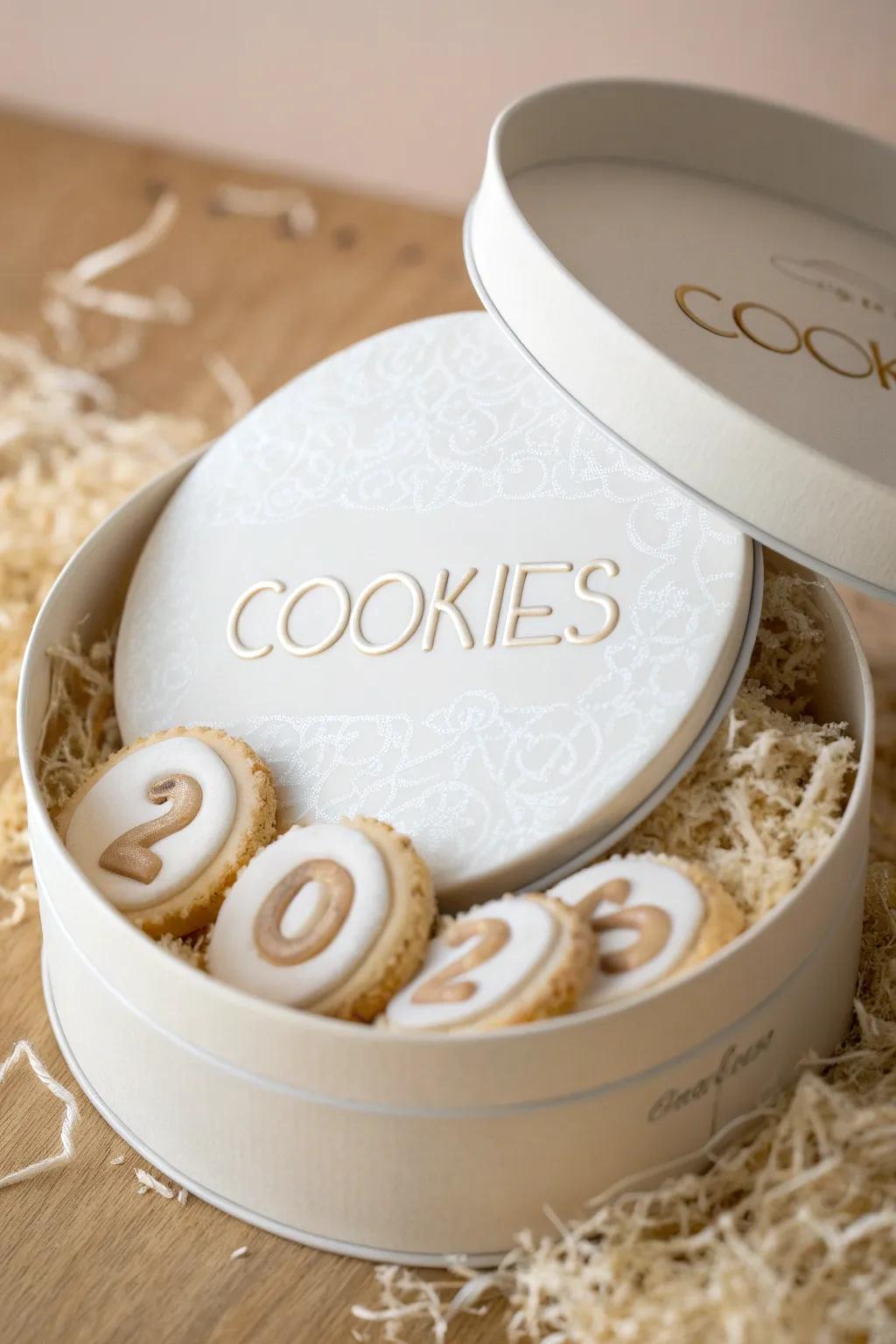 Countdown to Christmas with a touch of elegance: Delight in a daily treat from this beautifully crafted cookie tin.