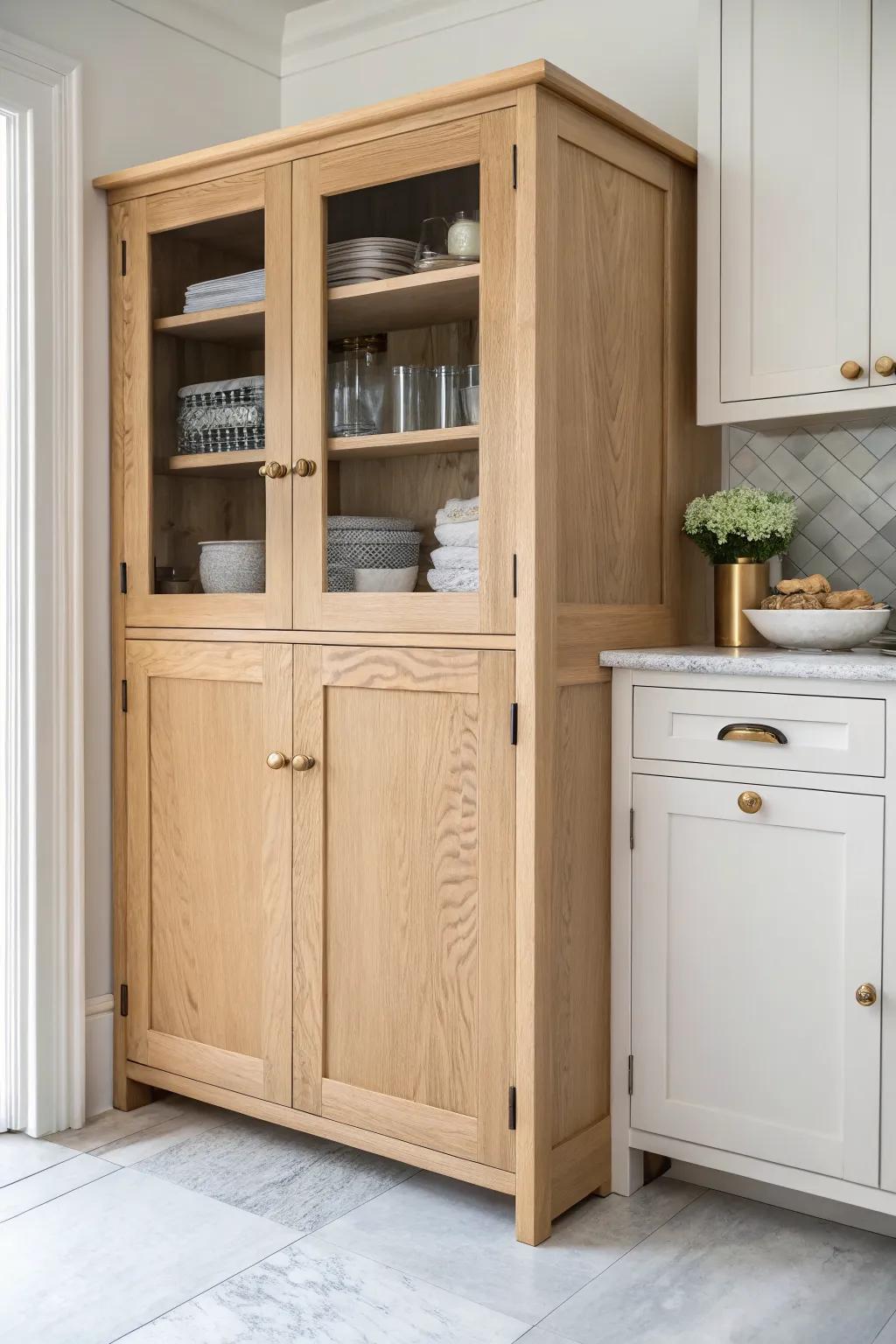 Upper corner Dutch door: open the top half for easy grabs without a full swing.
