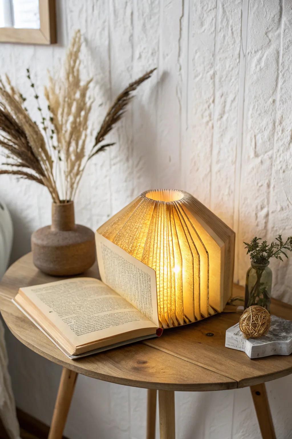 Illuminate your nights with literary charm—an upcycled book lantern for the book lover's soul.
