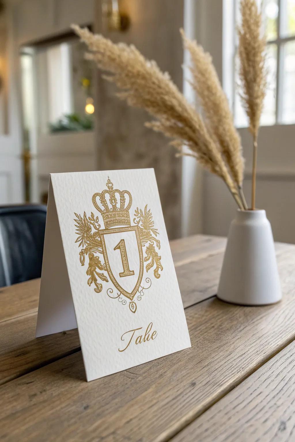 Elevate your table setting with custom crests that exude elegance and personal charm. #DIYTableNumbers #ScandinavianBoho