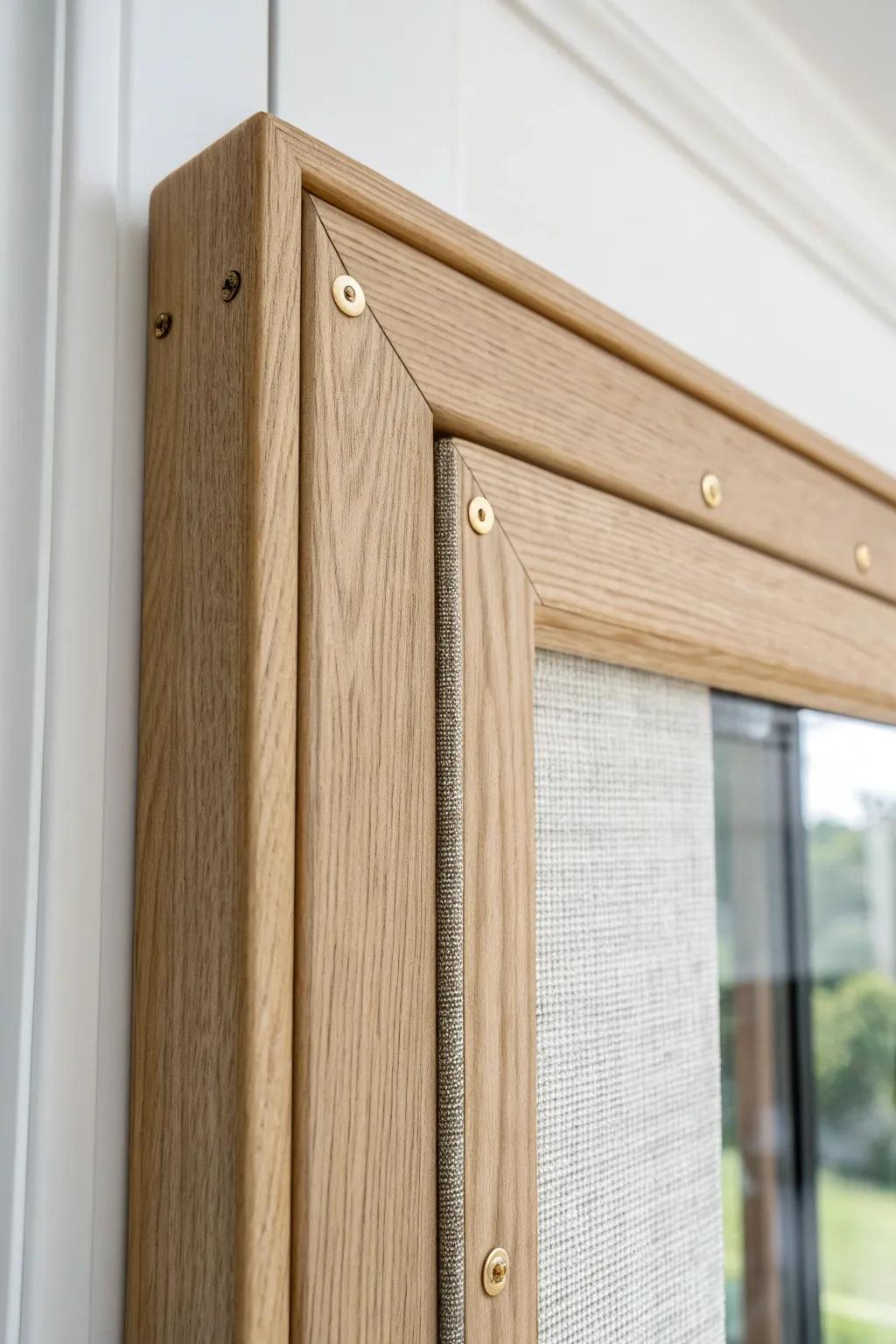 Swap seasons in seconds: a magnetic linen frame insert for French doors—simple, chic, handmade.