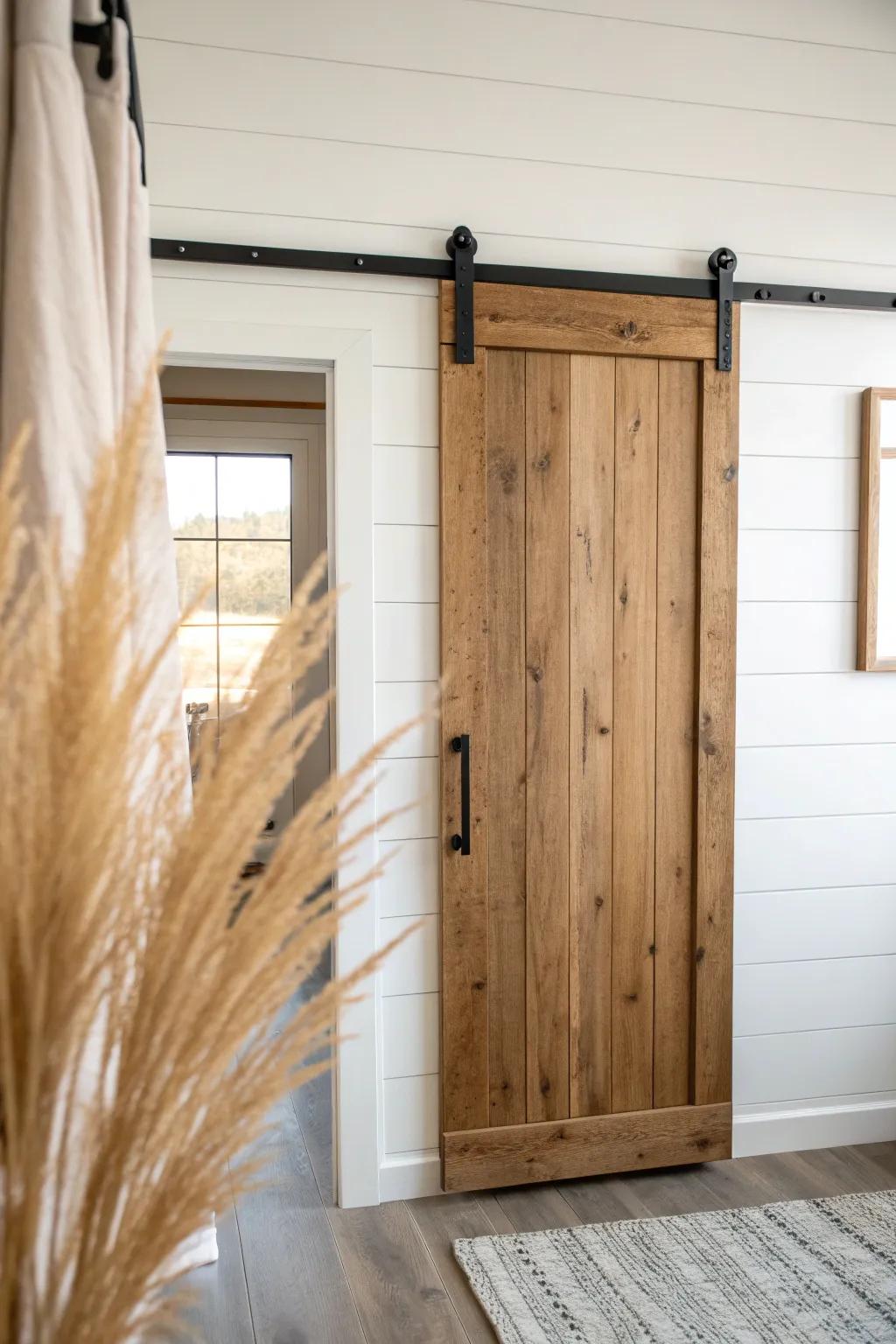 Weekend scrap-wood mini barn door that hides utility panels and adds budget farmhouse charm.