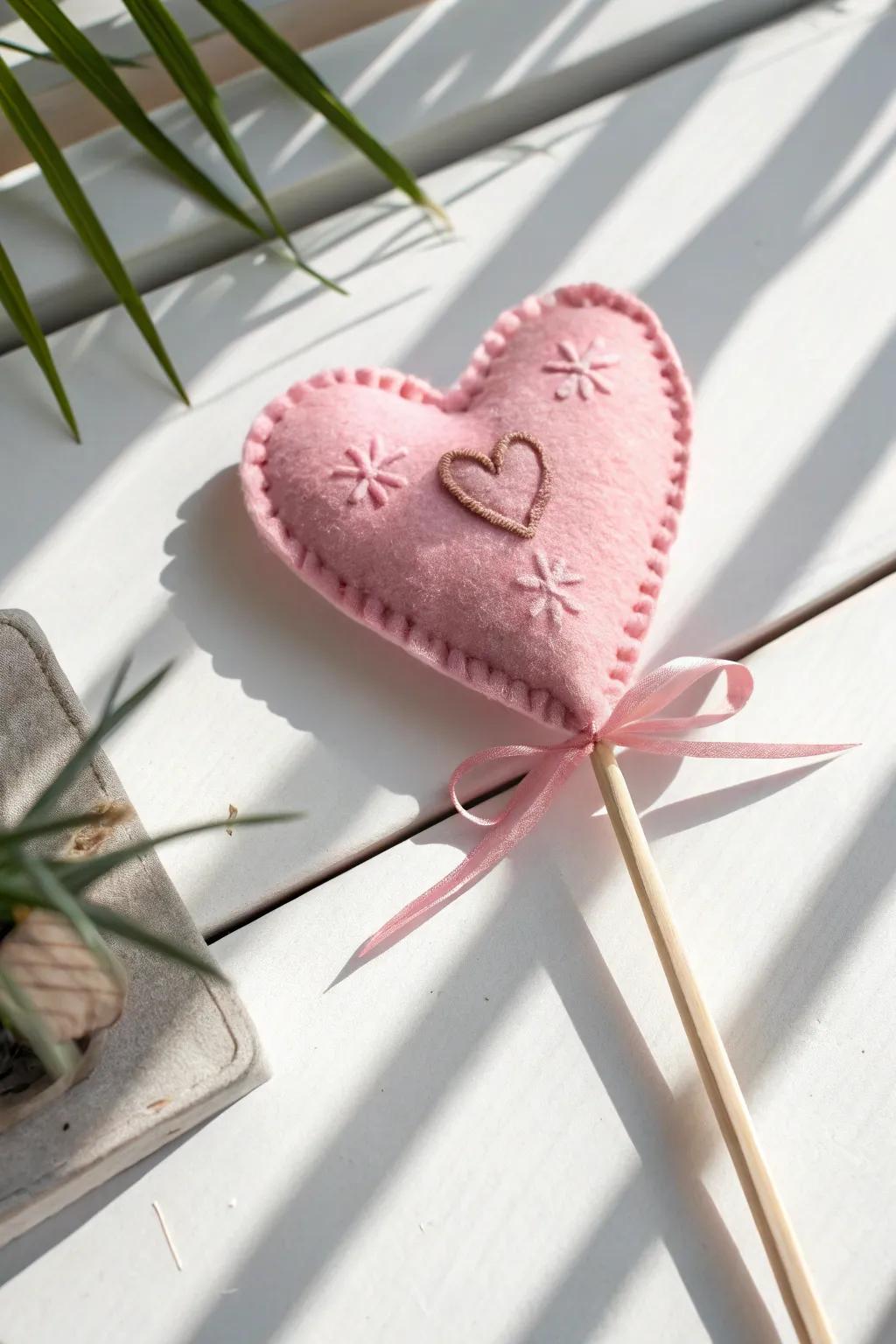 Crafting love: A heart-shaped puppet that sparks imagination and play.