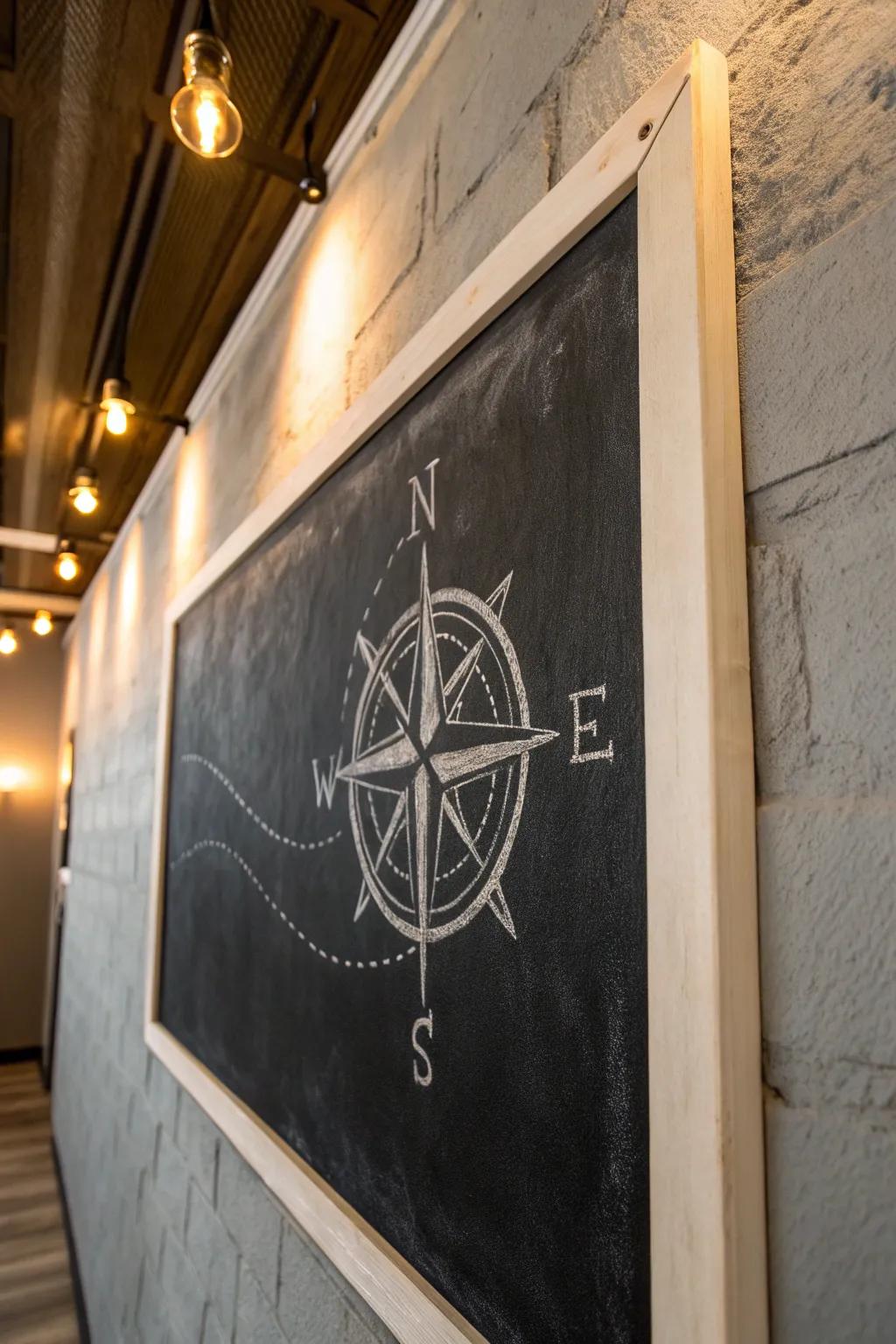 Transform imperfections into inspiration with stylish chalkboard creativity.