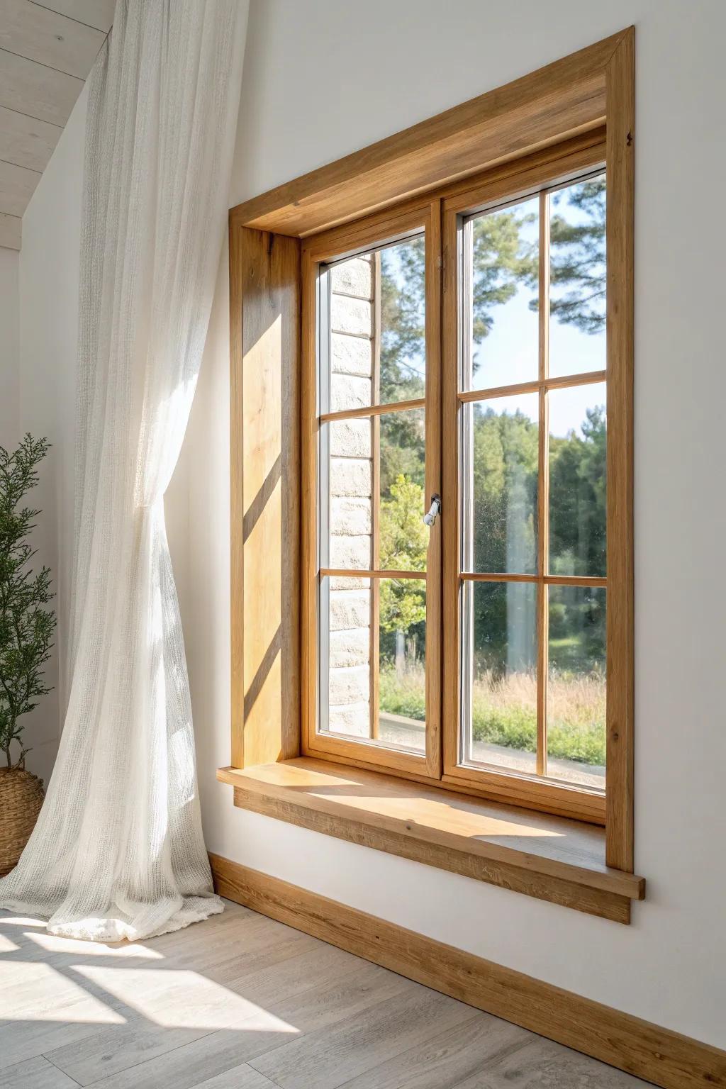 Let natural light flood in—oversized windows and simple wood trim make rooms feel open.
