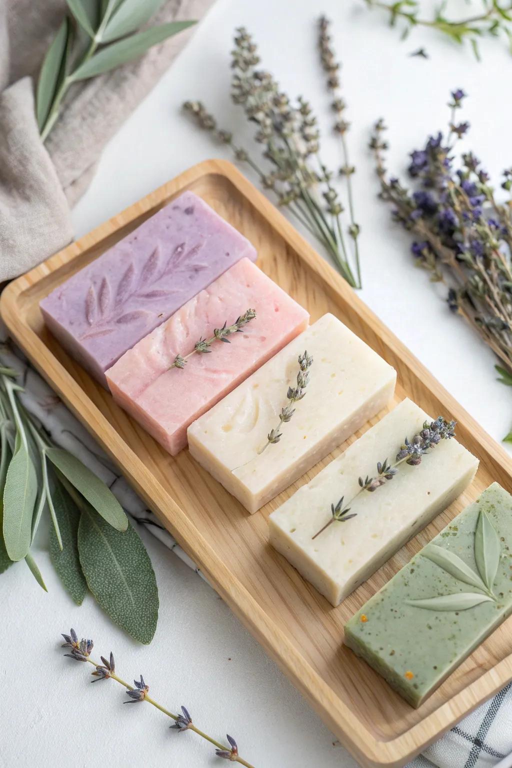 Elevate your gift-giving with these exquisite artisan soap bars, a perfect blend of simplicity and natural beauty.
