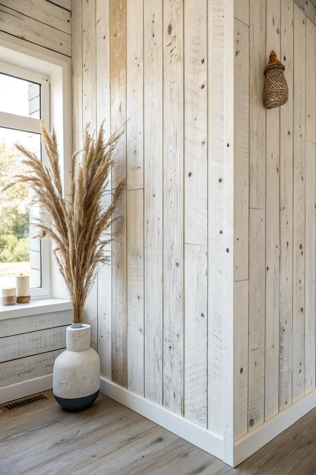 A wraparound reclaimed-wood corner instantly turns a forgotten nook into a designer detail.