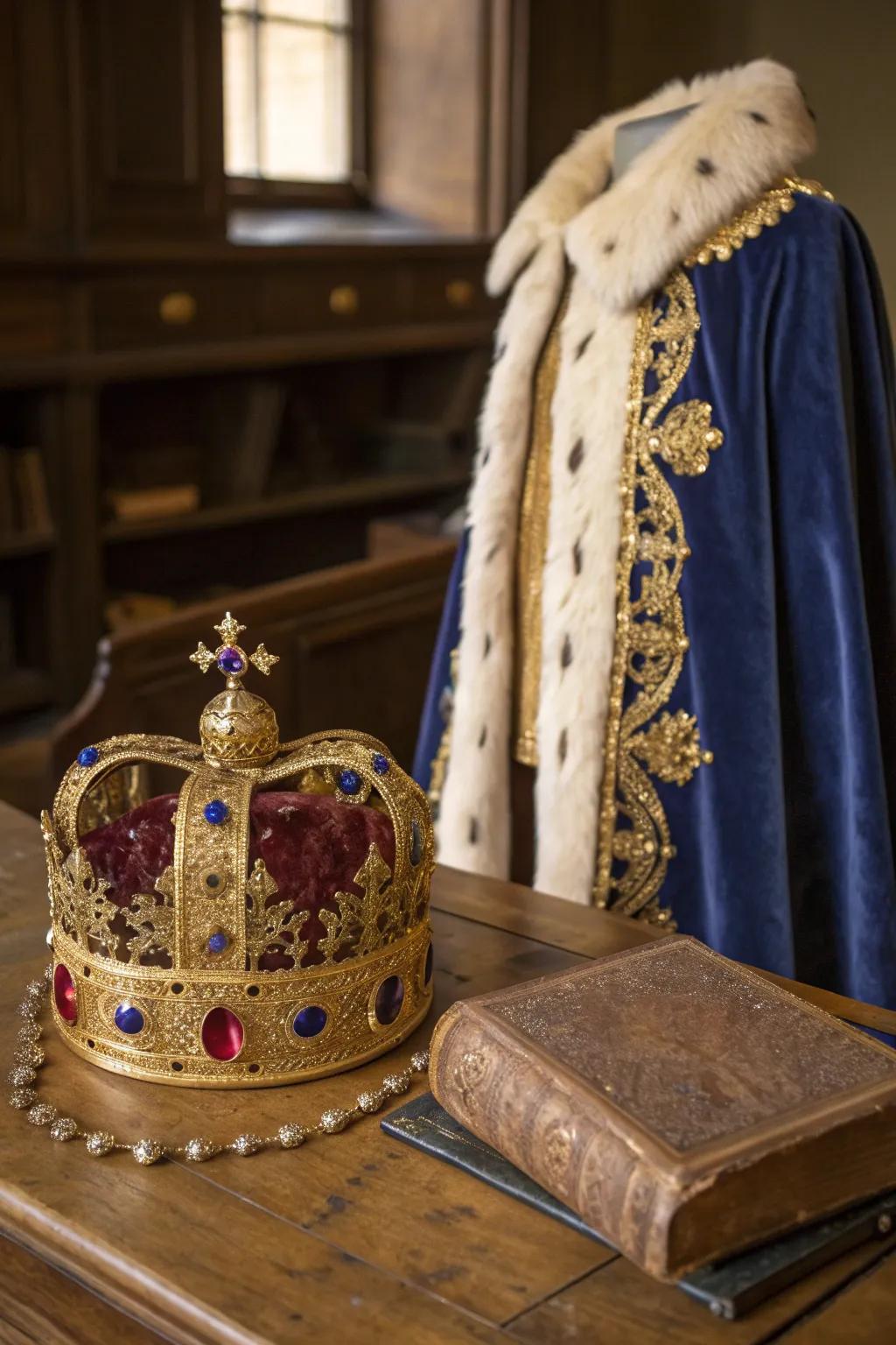 Embodying royalty with a handmade touch: Saint Louis the King's regal ensemble.