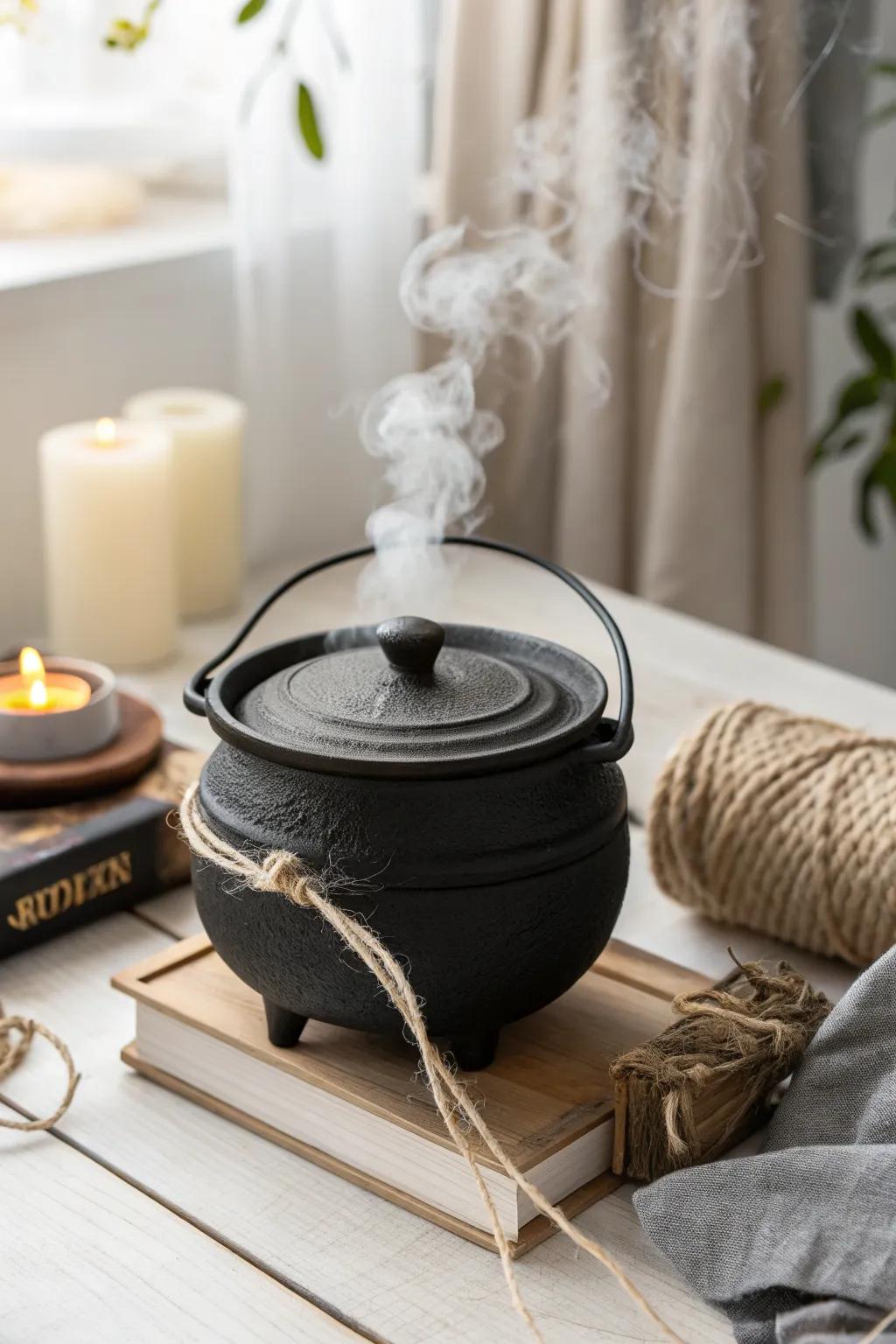 Cotton-wick booster: a simple handmade trick for steadier, softer stove-side humidity.