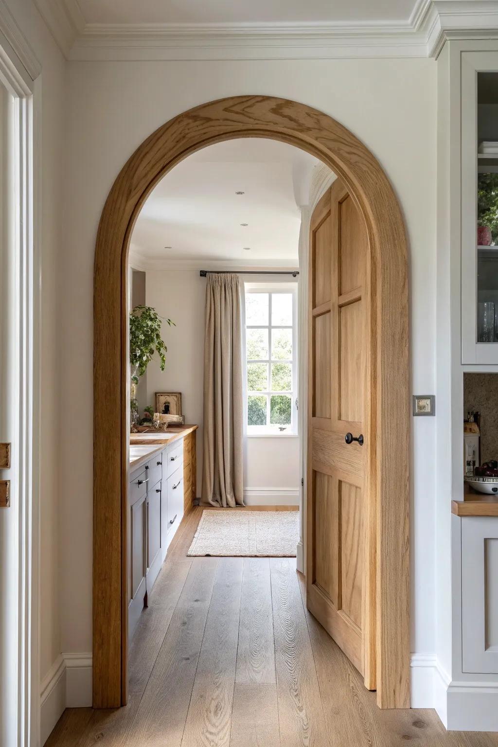 A walk-through pantry feels luxe—two doorways keep traffic flowing and prep beautifully calm.