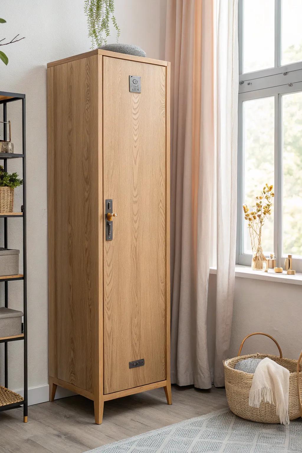 A calm, minimalist safety cabinet to store flammables beautifully—crafted wood, clean lines, peace of mind.