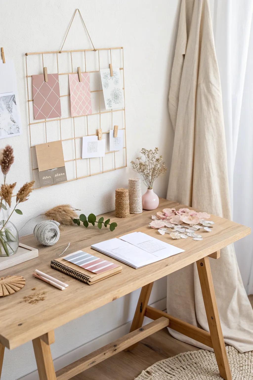 Create your own inspiration hub with a DIY mood board that blends Scandinavian minimalism with boho charm.