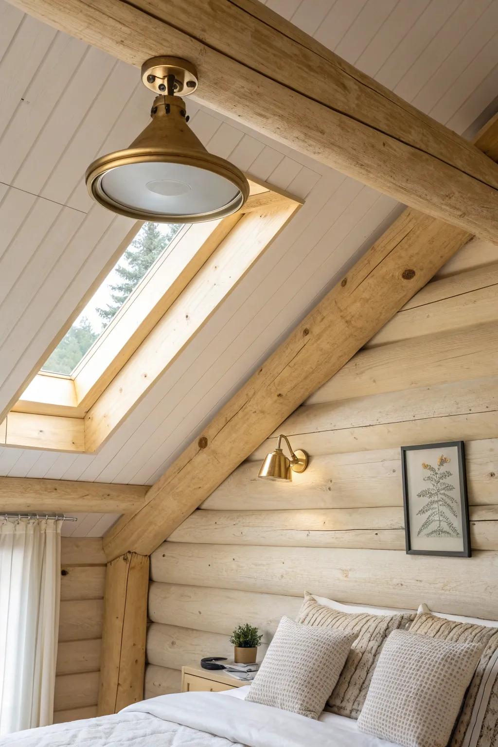 A tiny gimbal spot turns a single feature log into art—texture, shadows, and warmth.