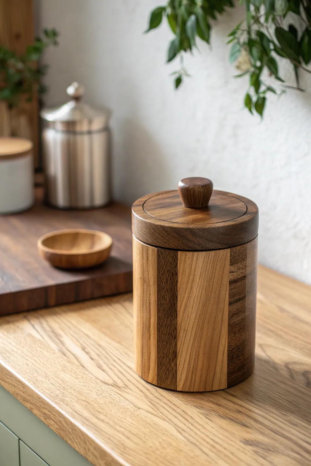 A handcrafted tea & cocoa caddy keeps the church coffee bar inclusive and uncluttered.