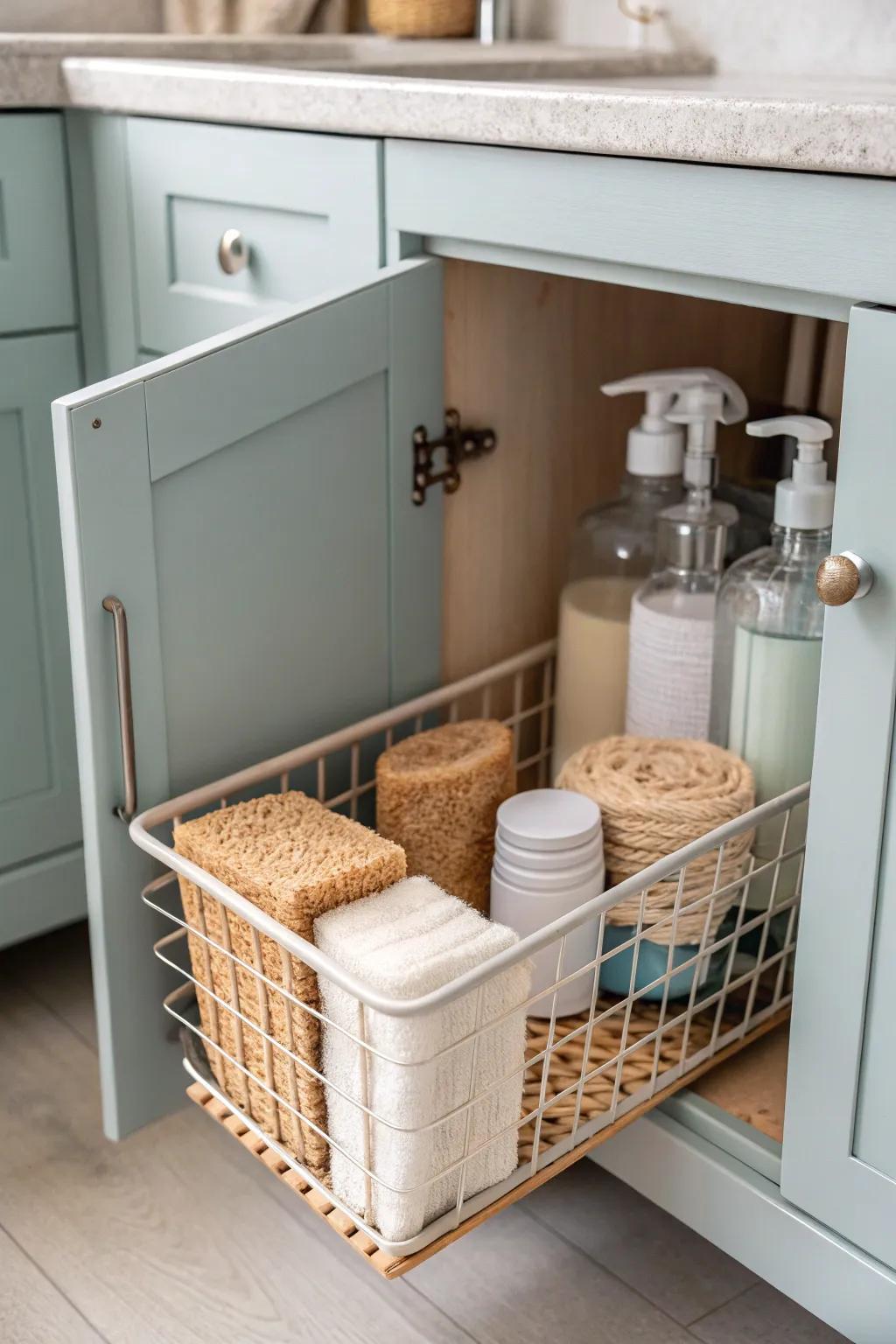 Transform your kitchen space with stylish wire baskets—where simplicity meets elegance.