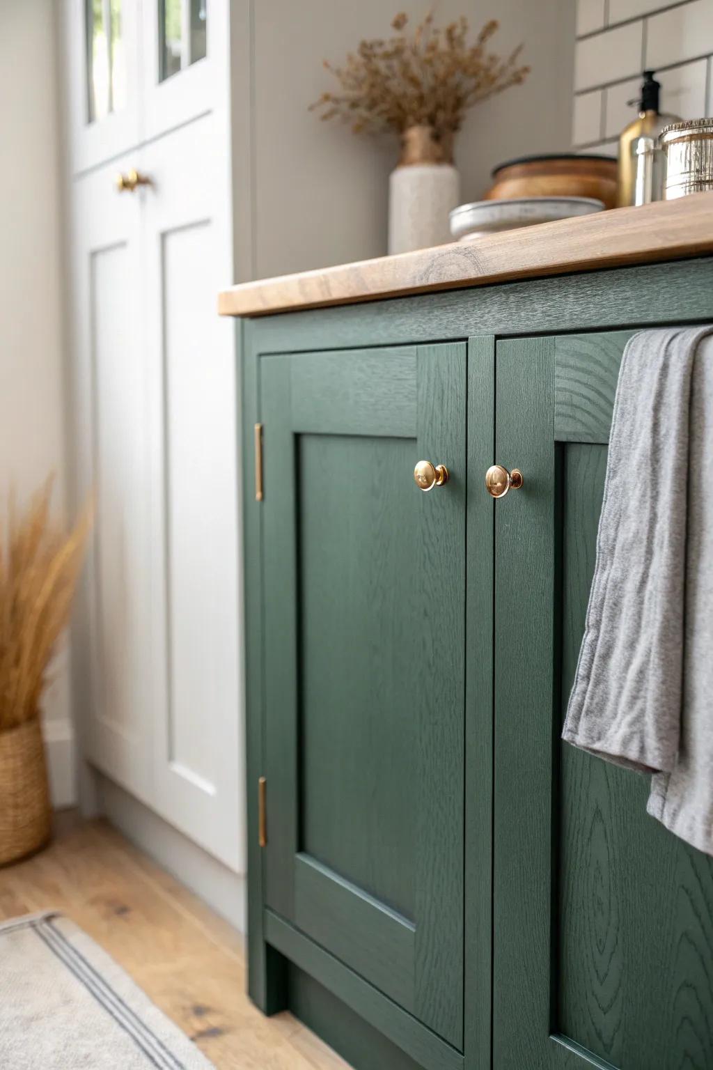 Two-tone cabinets: dark lowers with light uppers for a cozy, grounded Scandinavian kitchen.