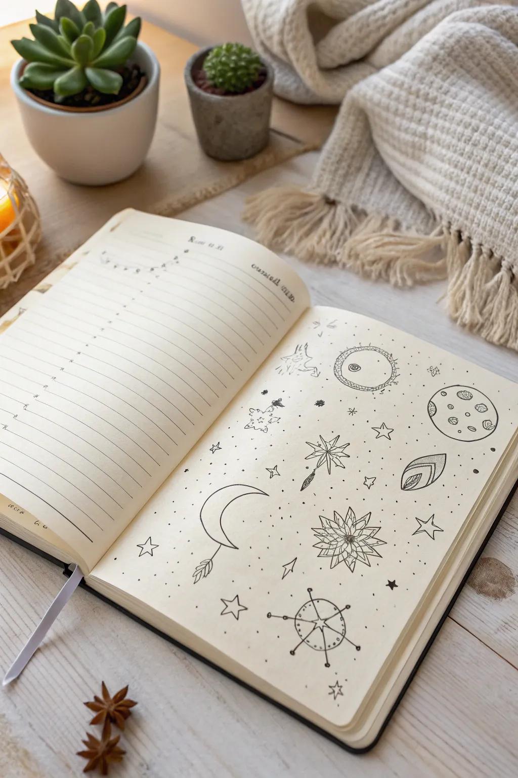 Unlock the secrets of your dreams with every stroke in your journal.