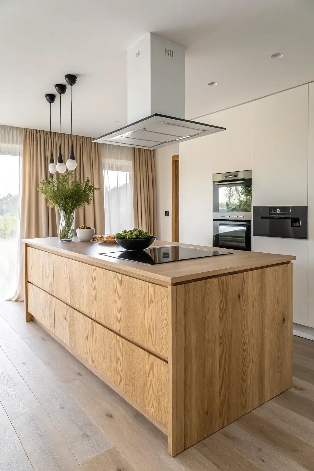 Cook on the island, stay in the conversation—sleek venting keeps it fresh and social.