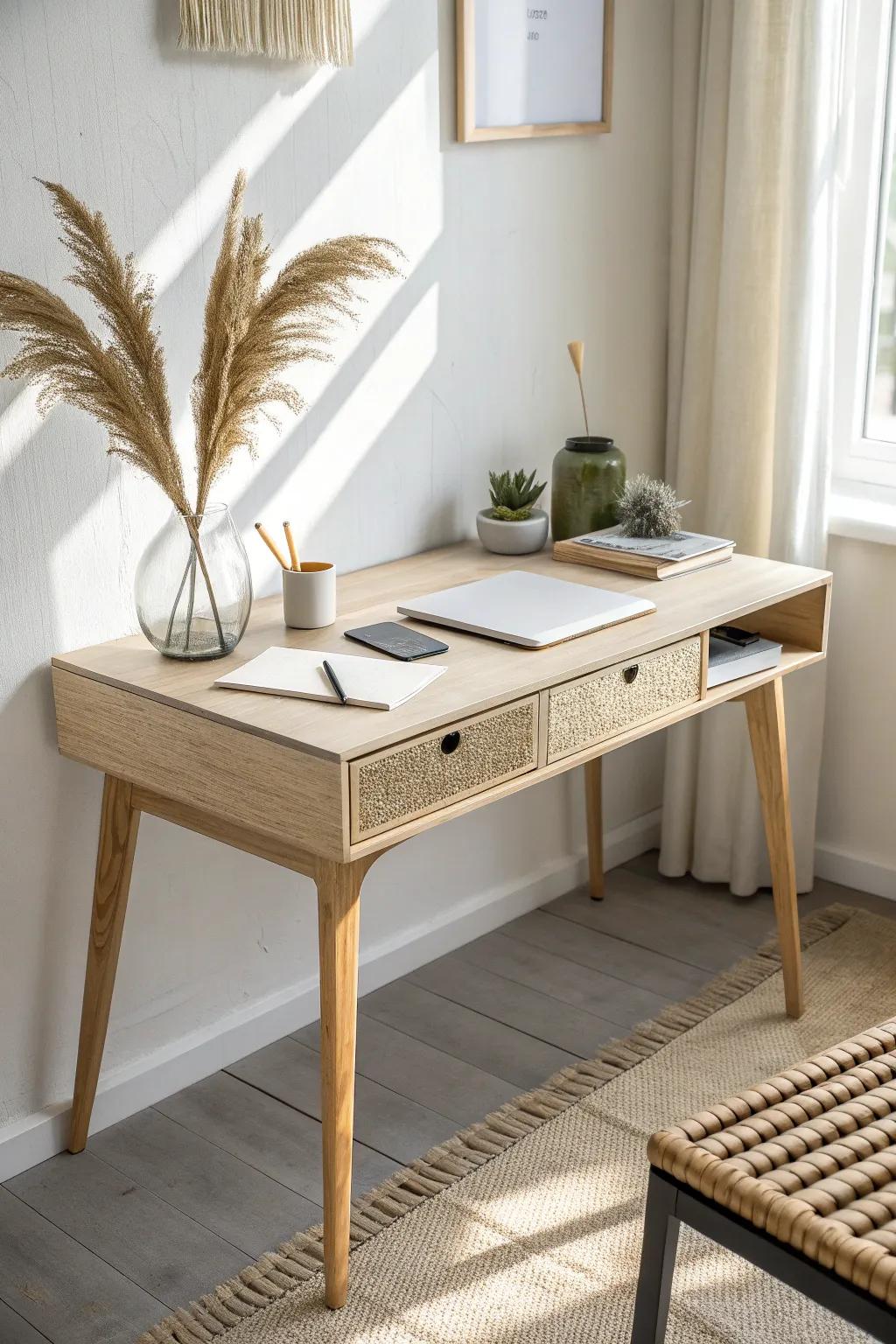 Birch plywood architect desk with crisp edge banding—minimal, warm, and beautifully modern.