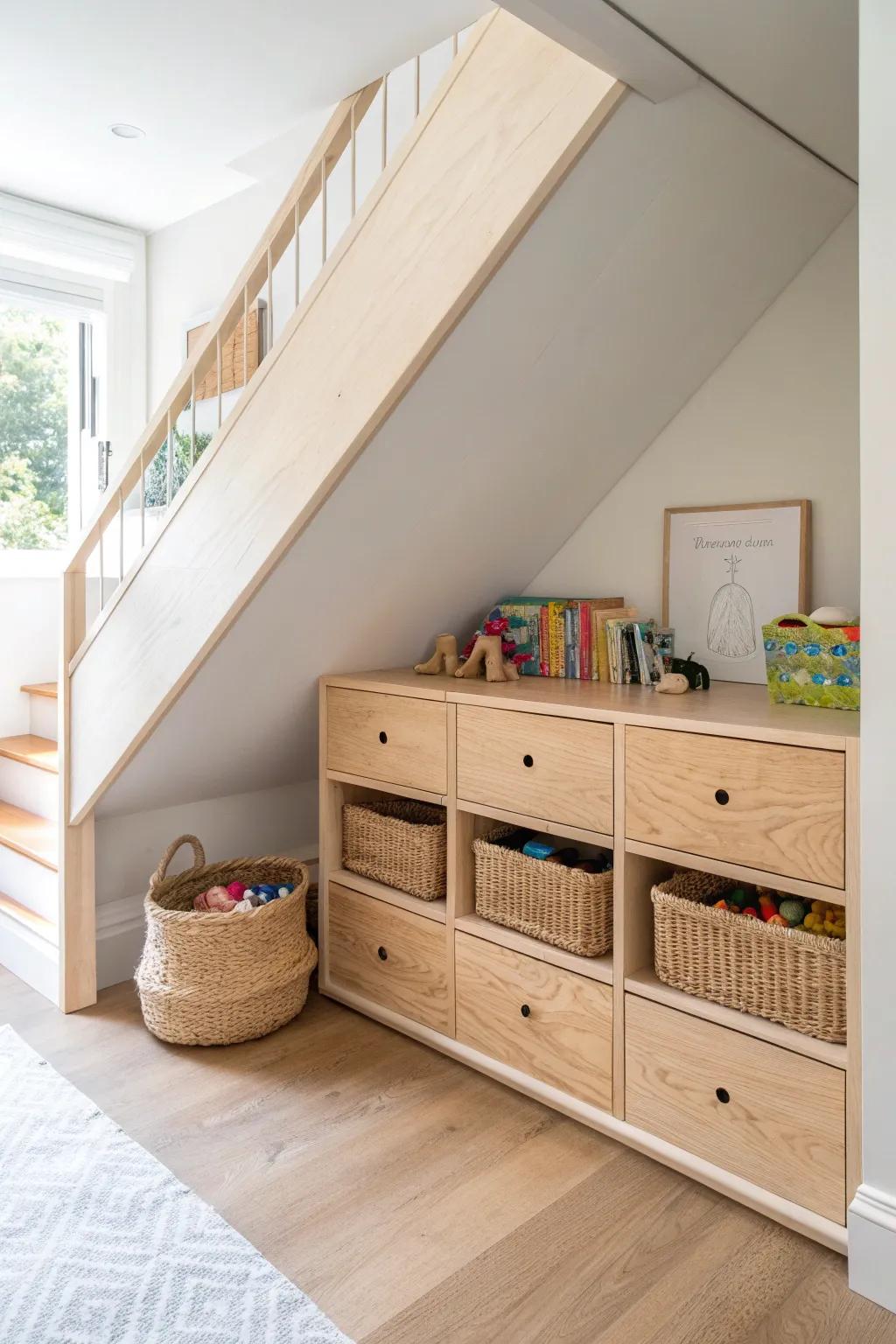 Turn a forgotten nook into seamless plywood built-ins—storage that looks made for the space.