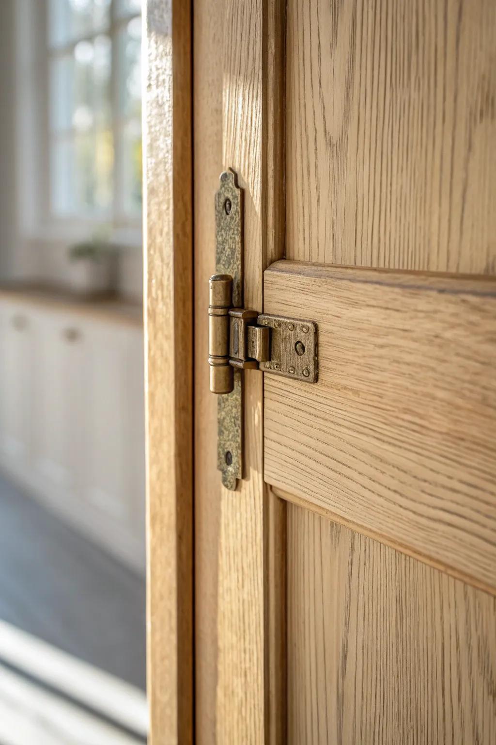 A simple vintage latch adds instant rustic charm—small swap, huge pantry character.