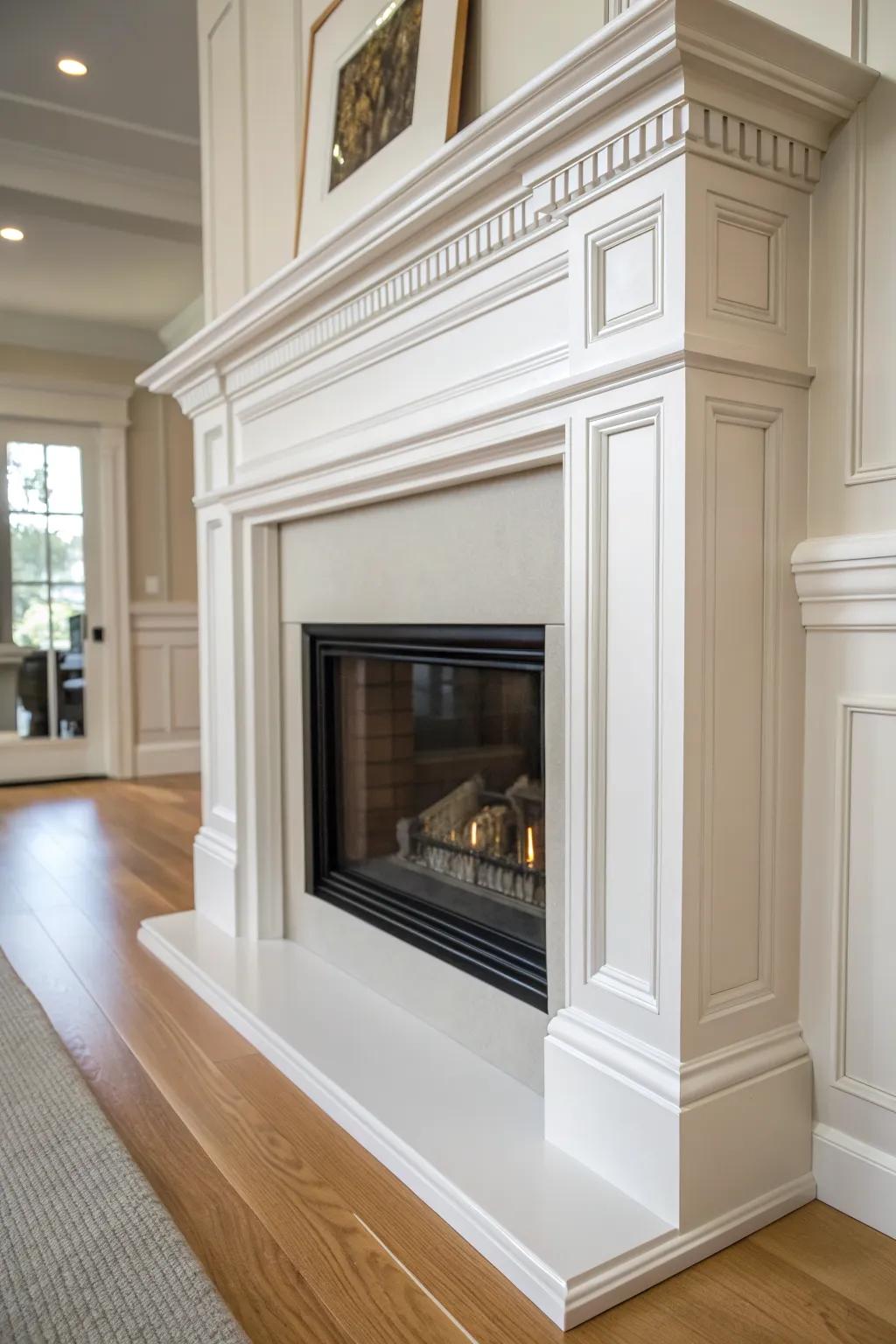 Layered trim builds luxe depth—thin, medium, chunky profiles for a custom-looking surround.