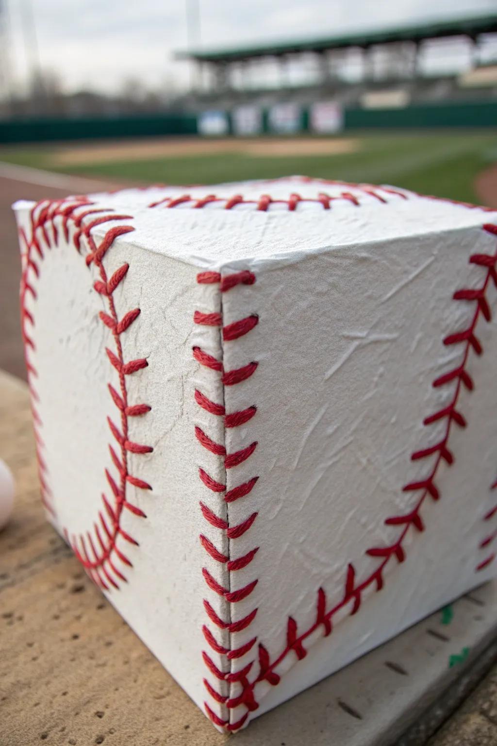 Hit a home run this Valentine's Day with a unique baseball-themed box featuring stunning lace detailing.