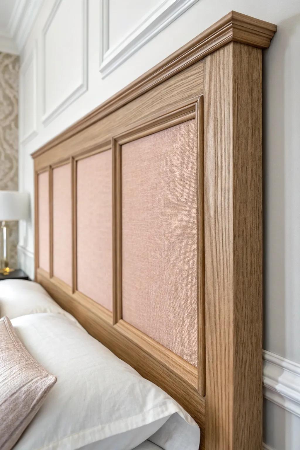 Wallpaper inside picture-frame molding for a layered, custom panel look—simple and stunning.