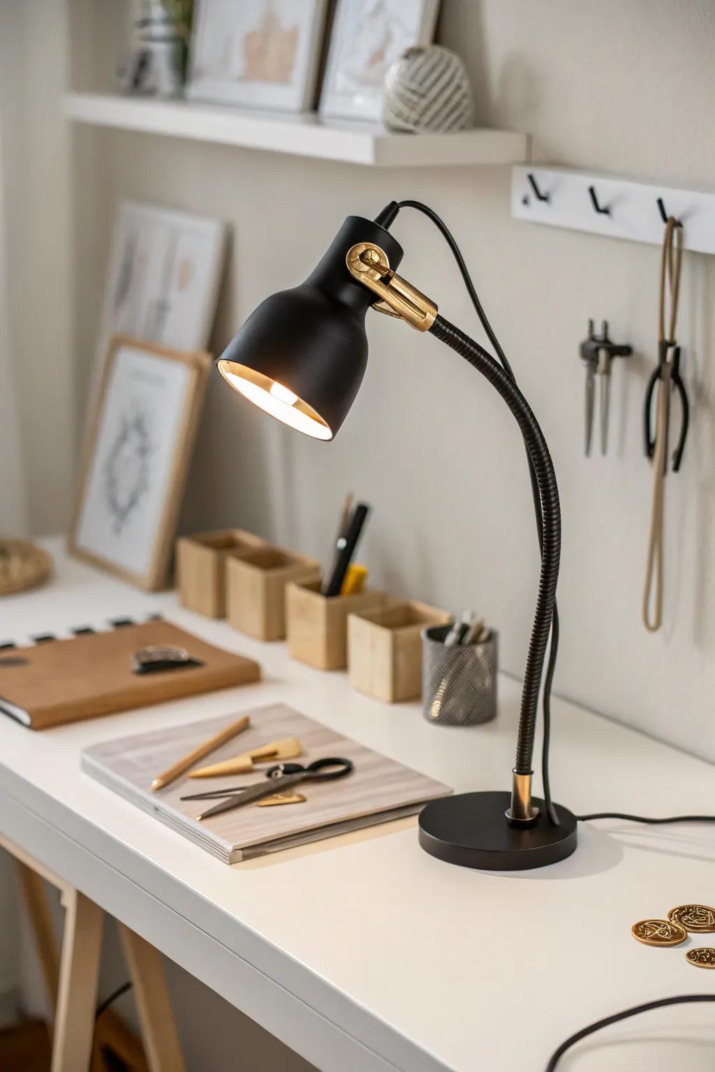 Illuminate your creativity with stylish clamp-on lights—perfect for a clutter-free craft space!